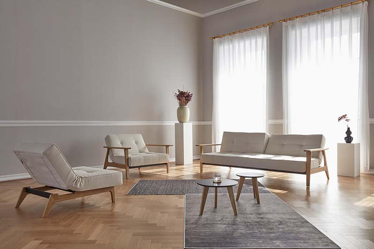Splitback Sofabett 115 Frej in 531 Bouclé Off White präsentiert im Onlineshop von KAQTU Design AG. Bettsofa ist von Innovation Living