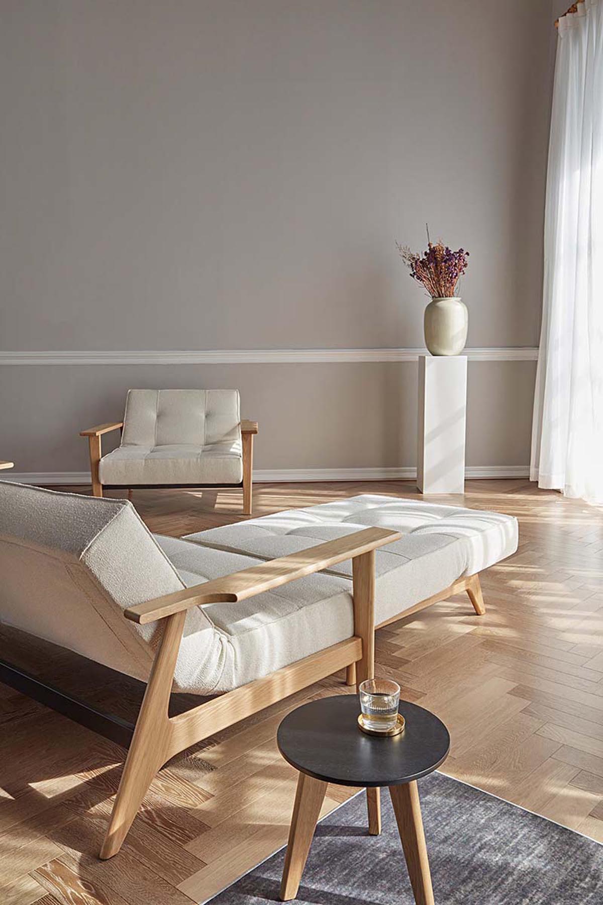 Splitback Sofabett 115 Frej in 531 Bouclé Off White präsentiert im Onlineshop von KAQTU Design AG. Bettsofa ist von Innovation Living
