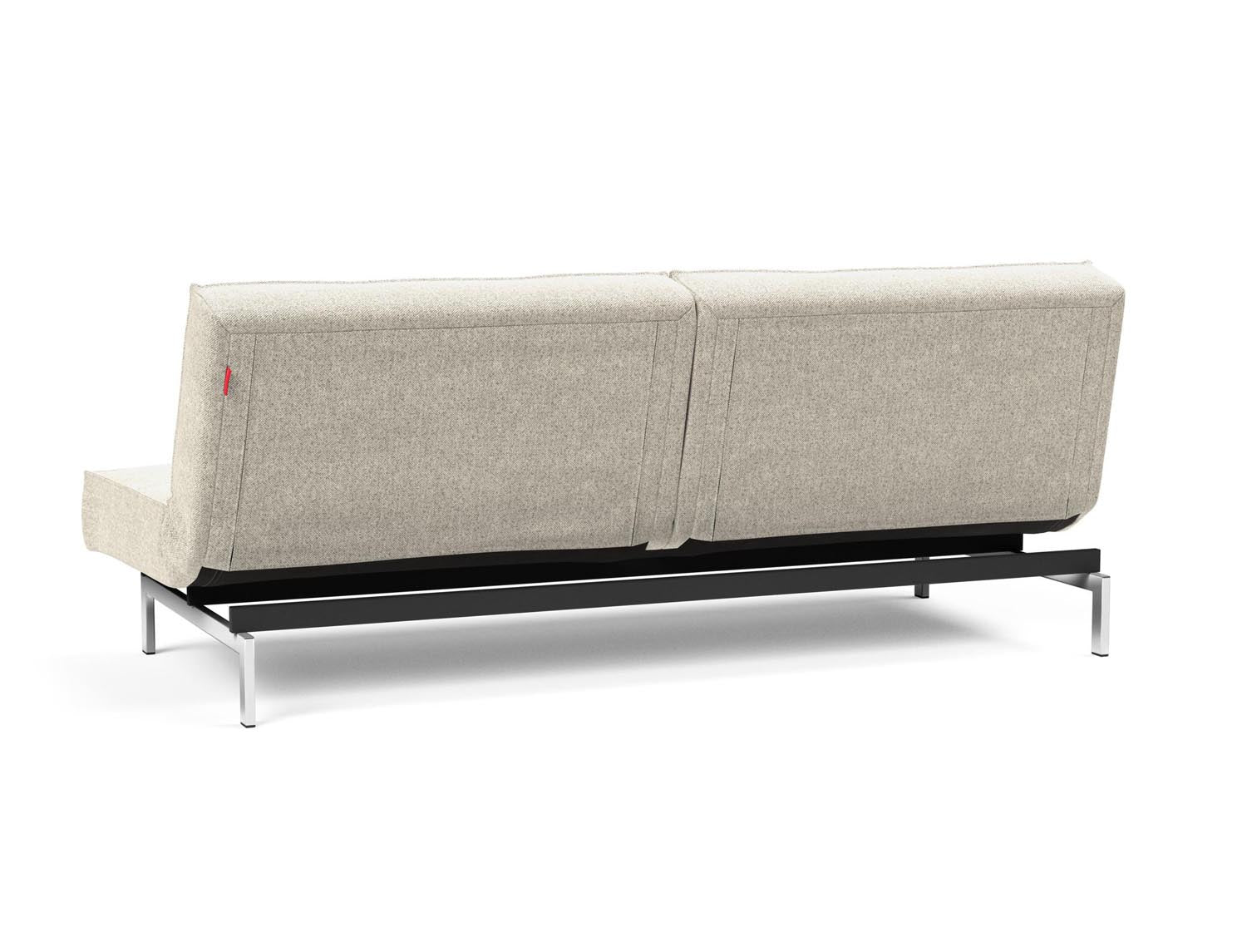 Erleben Sie das elegante Splitback Sofabett 115 Chrom von Innovation Living – ideal für moderne Räume und entspannende Nächte.