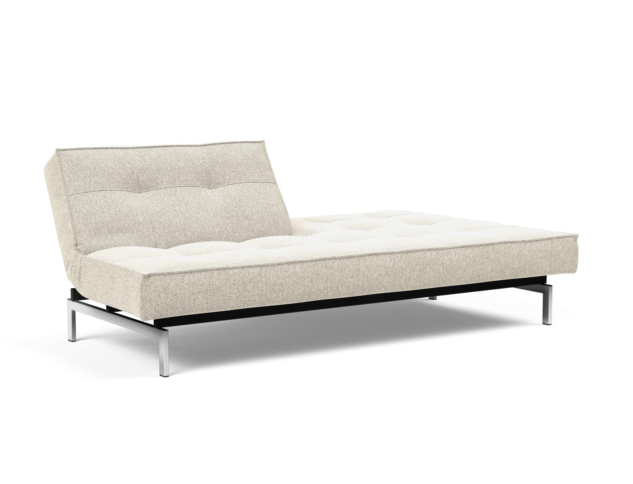 Erleben Sie das elegante Splitback Sofabett 115 Chrom von Innovation Living – ideal für moderne Räume und entspannende Nächte.