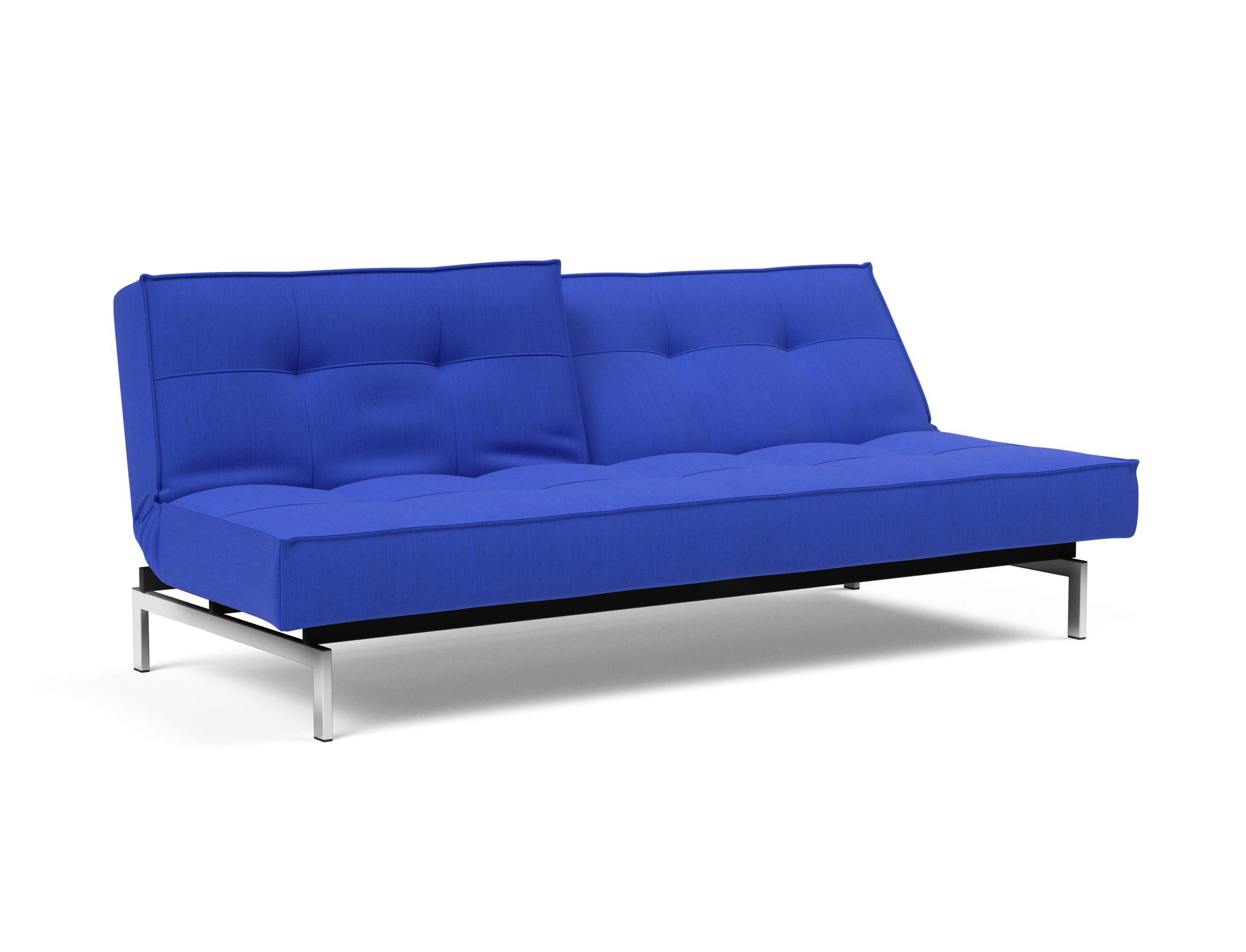 Erleben Sie das elegante Splitback Sofabett 115 Chrom von Innovation Living – ideal für moderne Räume und entspannende Nächte.