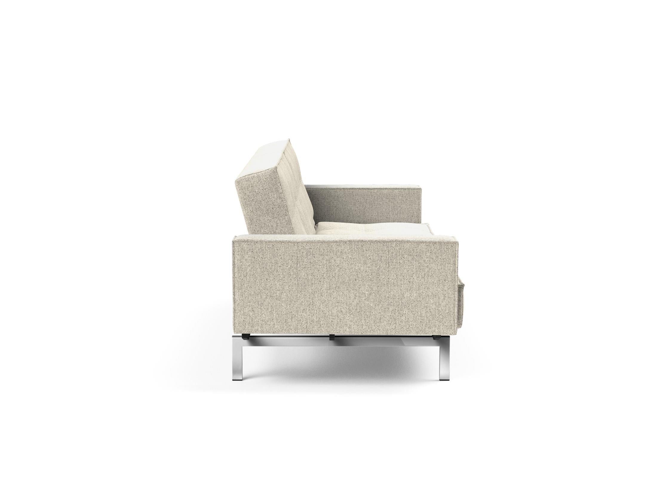 Stylisches Splitback Sofabett 115 Chrom mit komfortablen Armlehnen von Innovation Living – ideal für flexible Wohnlösungen und zeitgemäße Einrichtung.
