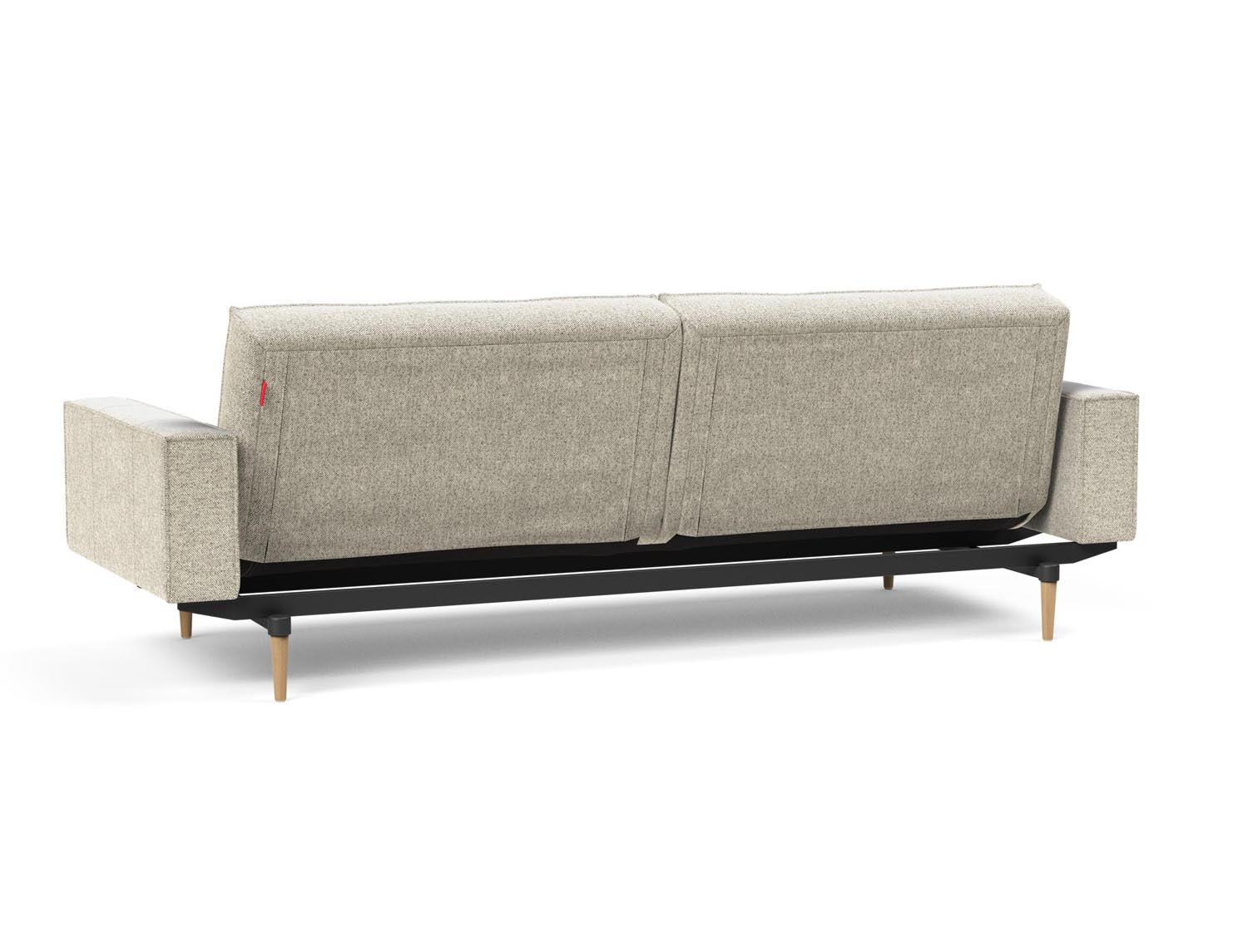 Modernes Splitback Sofabett 115 Styletto mit Armlehnen von Innovation Living – ideal für stilvolle Wohnräume und vielseitige Nutzung.