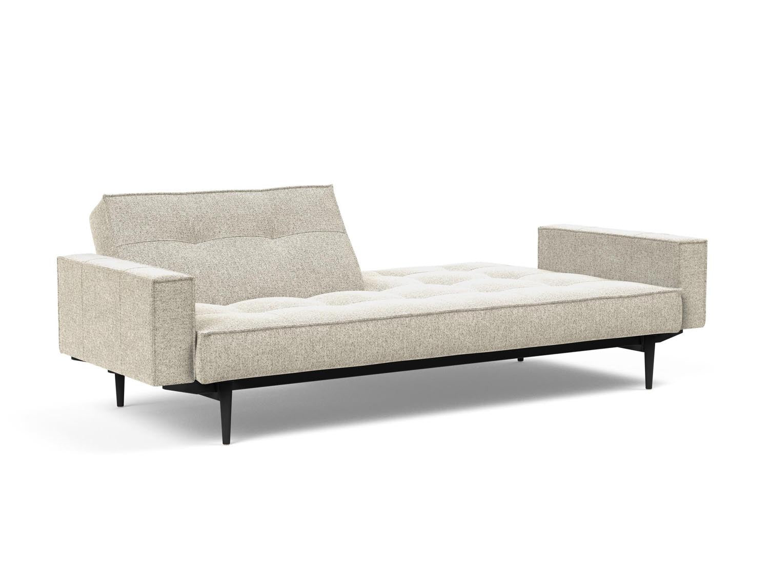 Elegantes Splitback Sofabett 115 Styletto von Innovation Living mit komfortablen Armlehnen – ideal für gemütliche Abende und stilvolle Einrichtung.