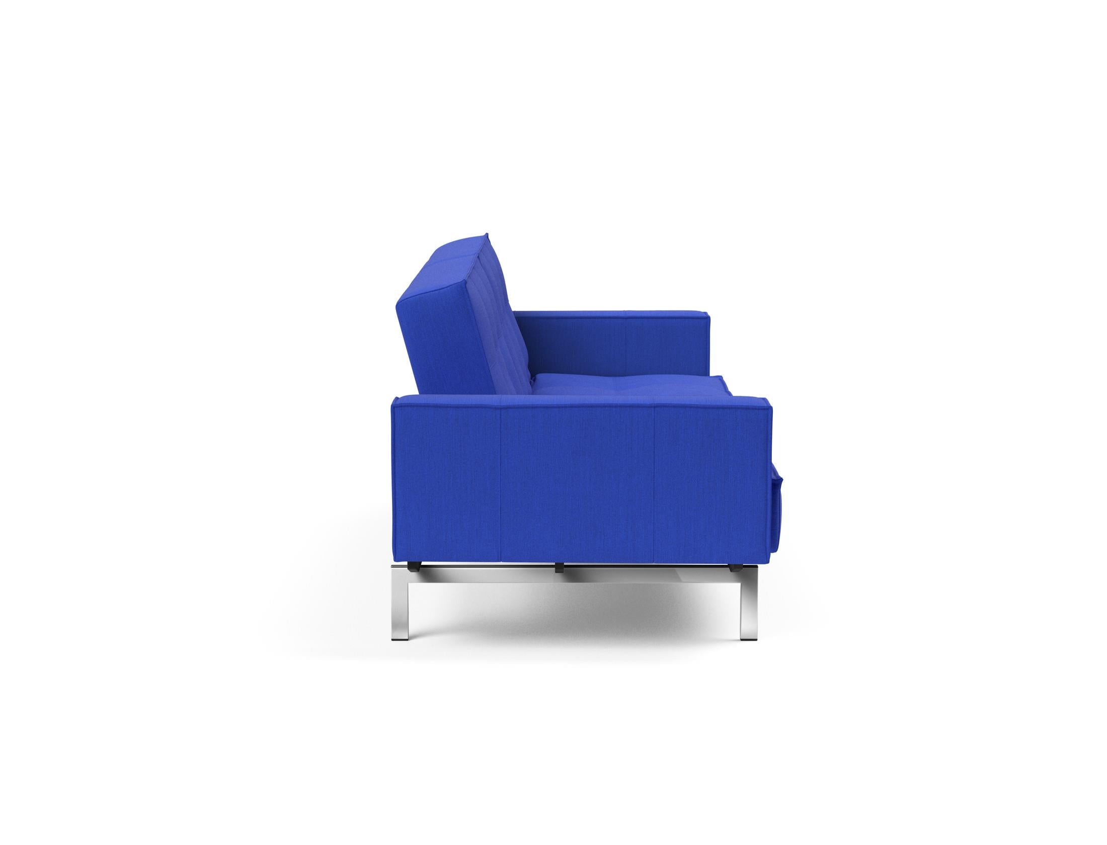 Modernes Splitback Sofabett 115 Chrom mit eleganten Armlehnen von Innovation Living – perfekt für stilvolle Räume und komfortable Nächte.