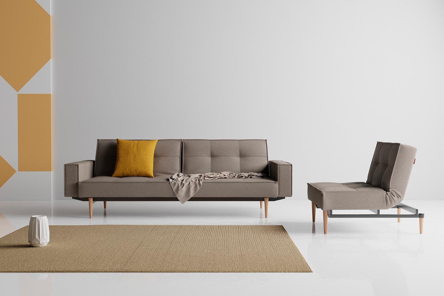 Splitback Sofabett 115 Styetto con braccioli