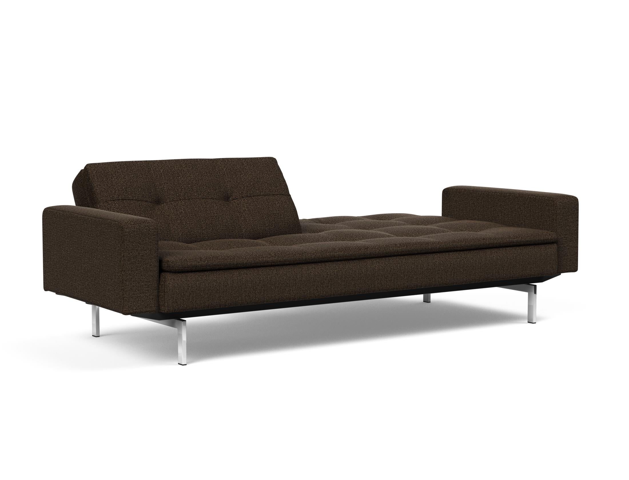 Das Dublexo Chrom Schlafsofa 115 mit Armlehnen bietet modernen Komfort und vielseitige Nutzung, perfekt für jedes Zuhause und Gästezimmer.