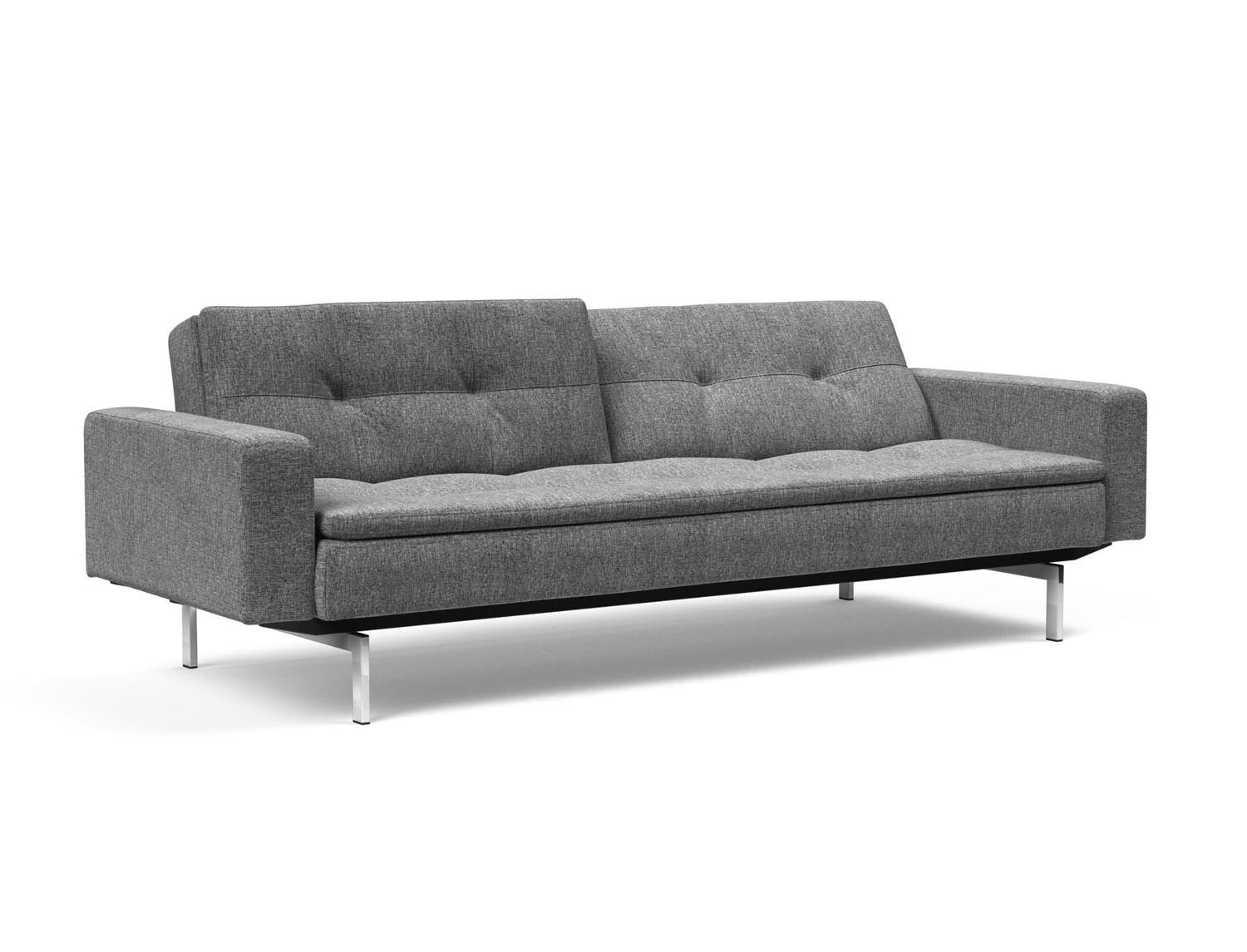 Das Dublexo Chrom Schlafsofa 115 mit Armlehnen vereint elegantes Design und Funktionalität, ideal für Gästezimmer und stilvolle Wohnzimmer.