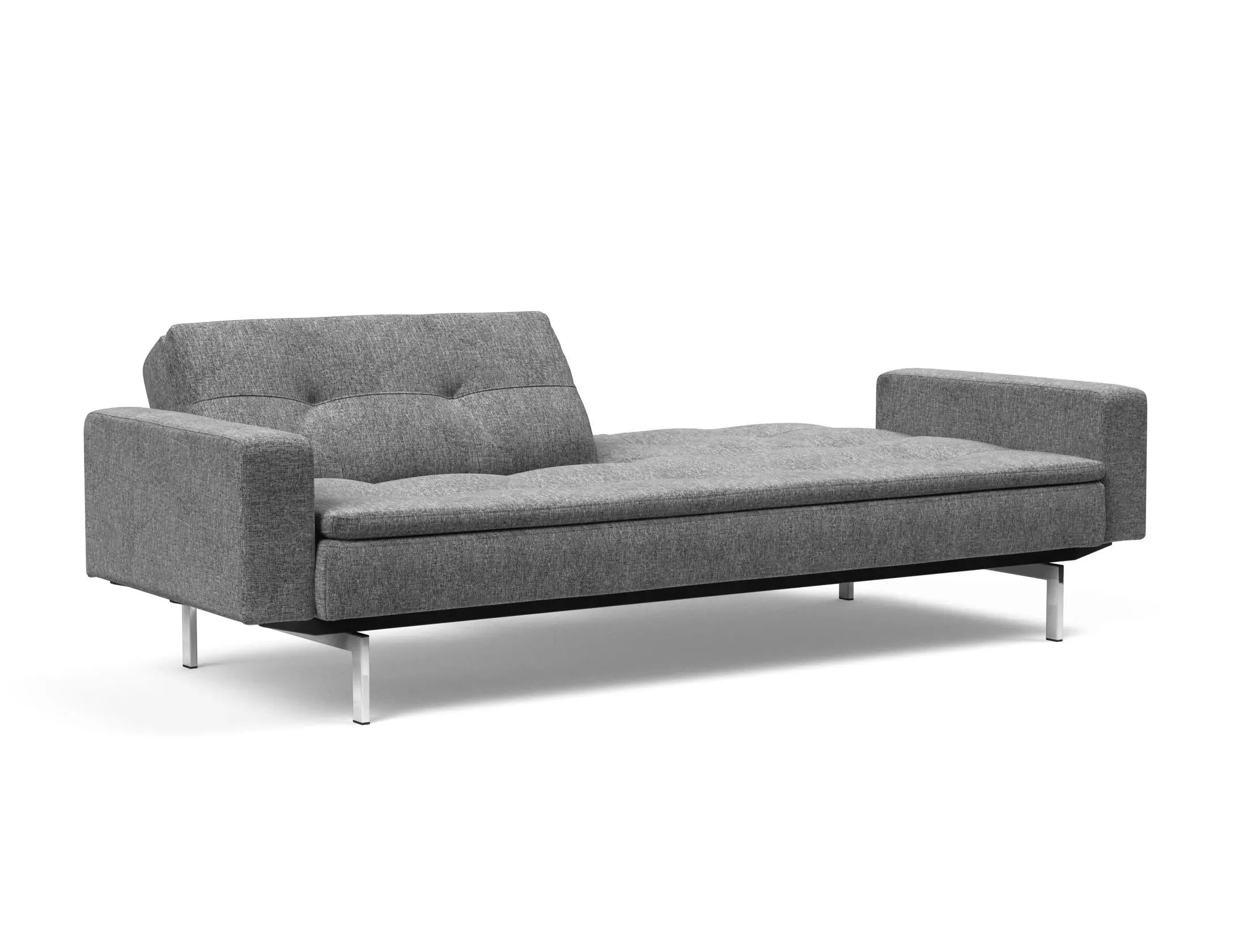 Das Dublexo Chrom Schlafsofa 115 mit Armlehnen bietet modernen Komfort und vielseitige Nutzung, perfekt für jedes Zuhause und Gästezimmer.