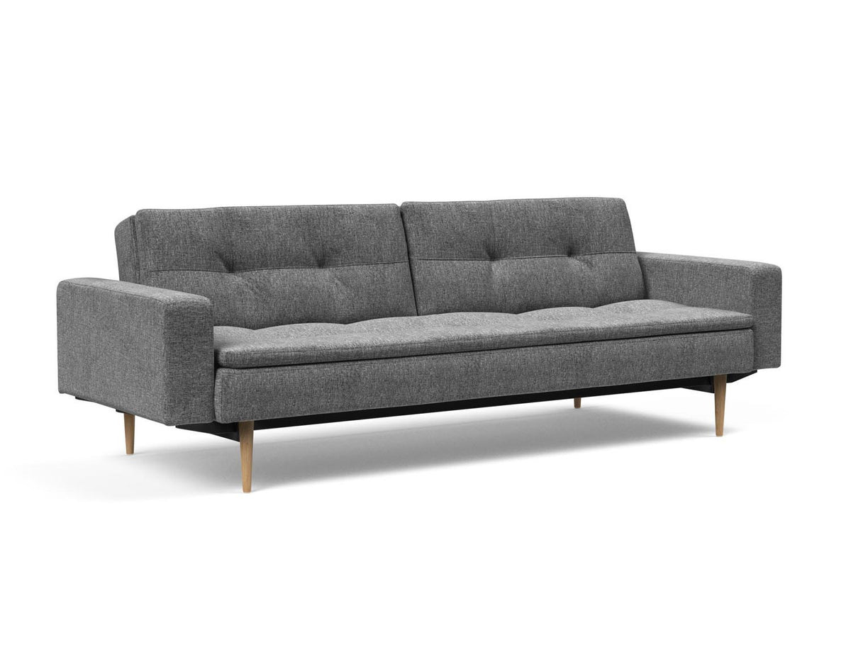 Dublexo Styletto Schlafsofa 115 mit Armlehnen in 563 Twist Charcoal präsentiert im Onlineshop von KAQTU Design AG. Bettsofa ist von Innovation Living