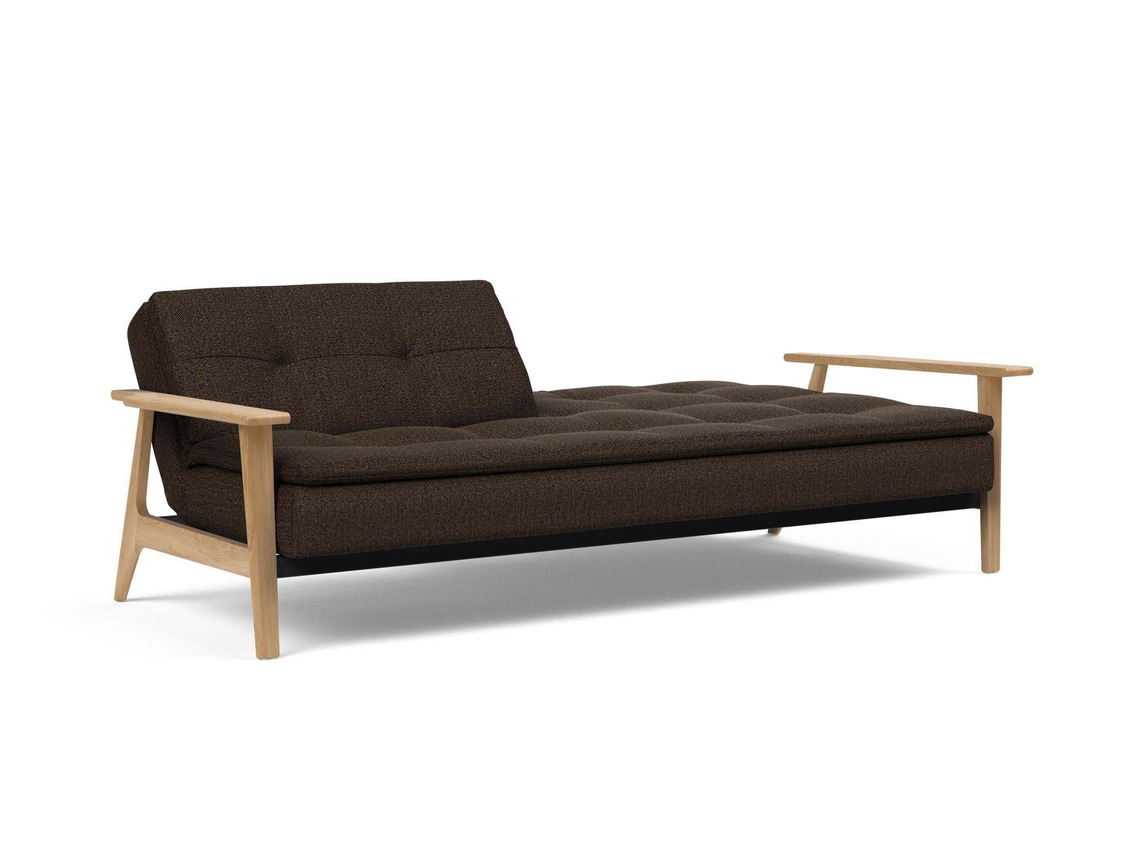 Erleben Sie das stilvolle Dublexo Frej Schlafsofa 115 Eiche von Innovation Living – perfekt für zeitgemäße Räume und gemütliche Schlafmomente.