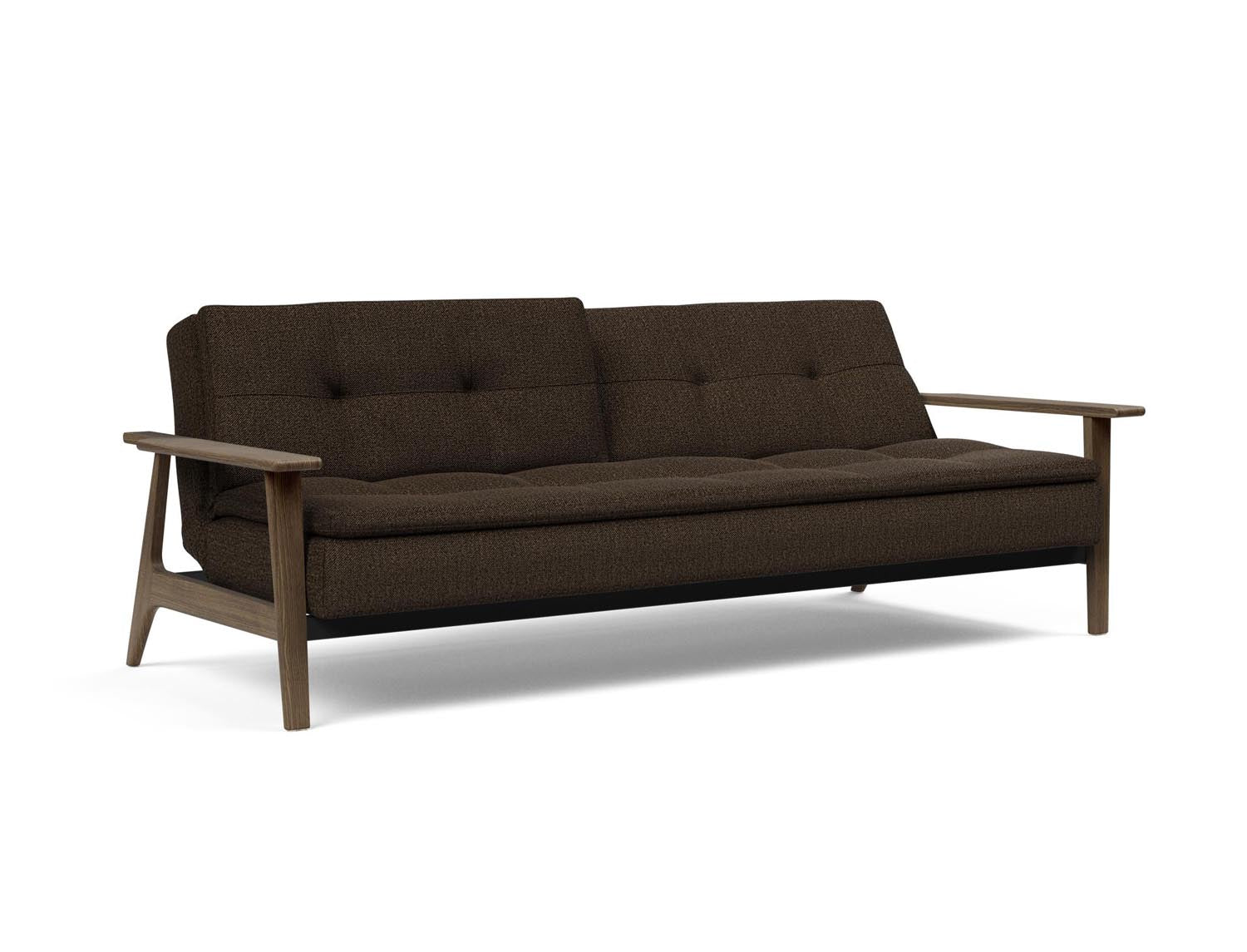Entdecken Sie das elegante Dublexo Frej Schlafsofa 115 in Rauch-Eiche – ideal für modernes Wohnen und komfortable Übernachtungen.