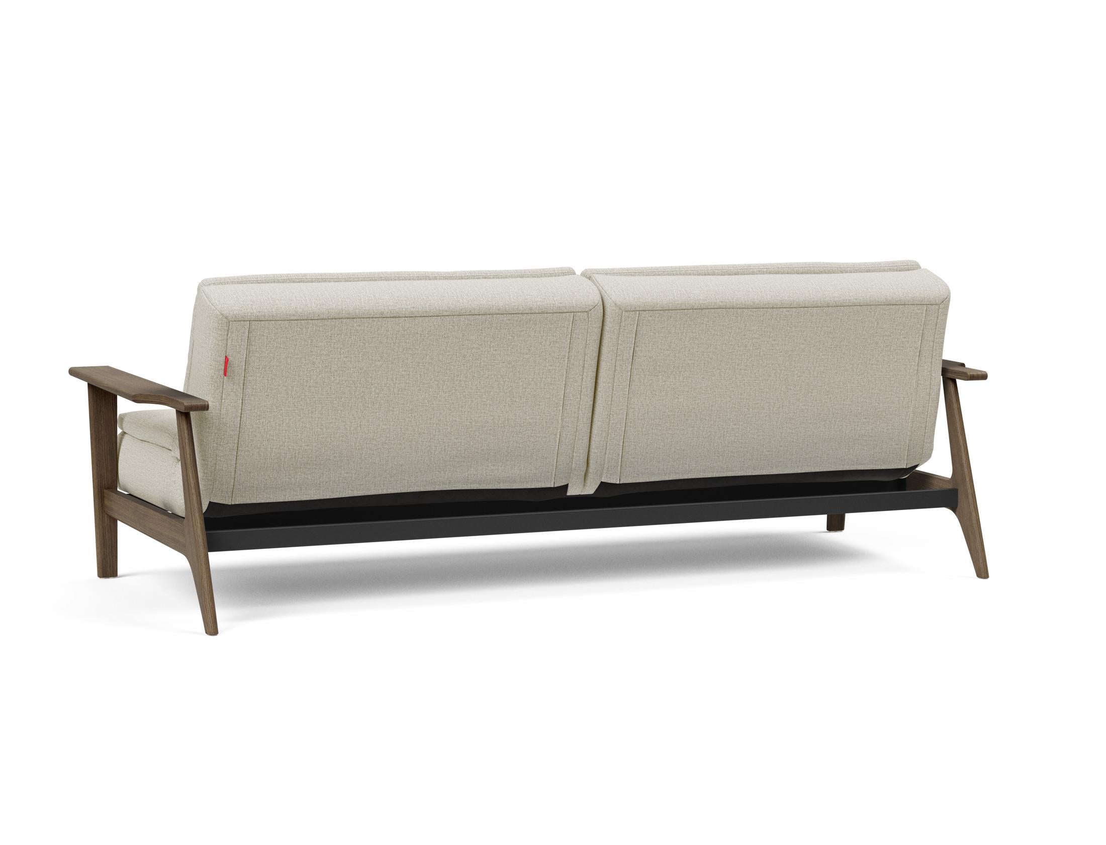 Entdecken Sie das Dublexo Frej Schlafsofa 115 in stilvoller Rauch-Eiche: Funktionalität trifft auf elegantes Design für Ihr Zuhause.