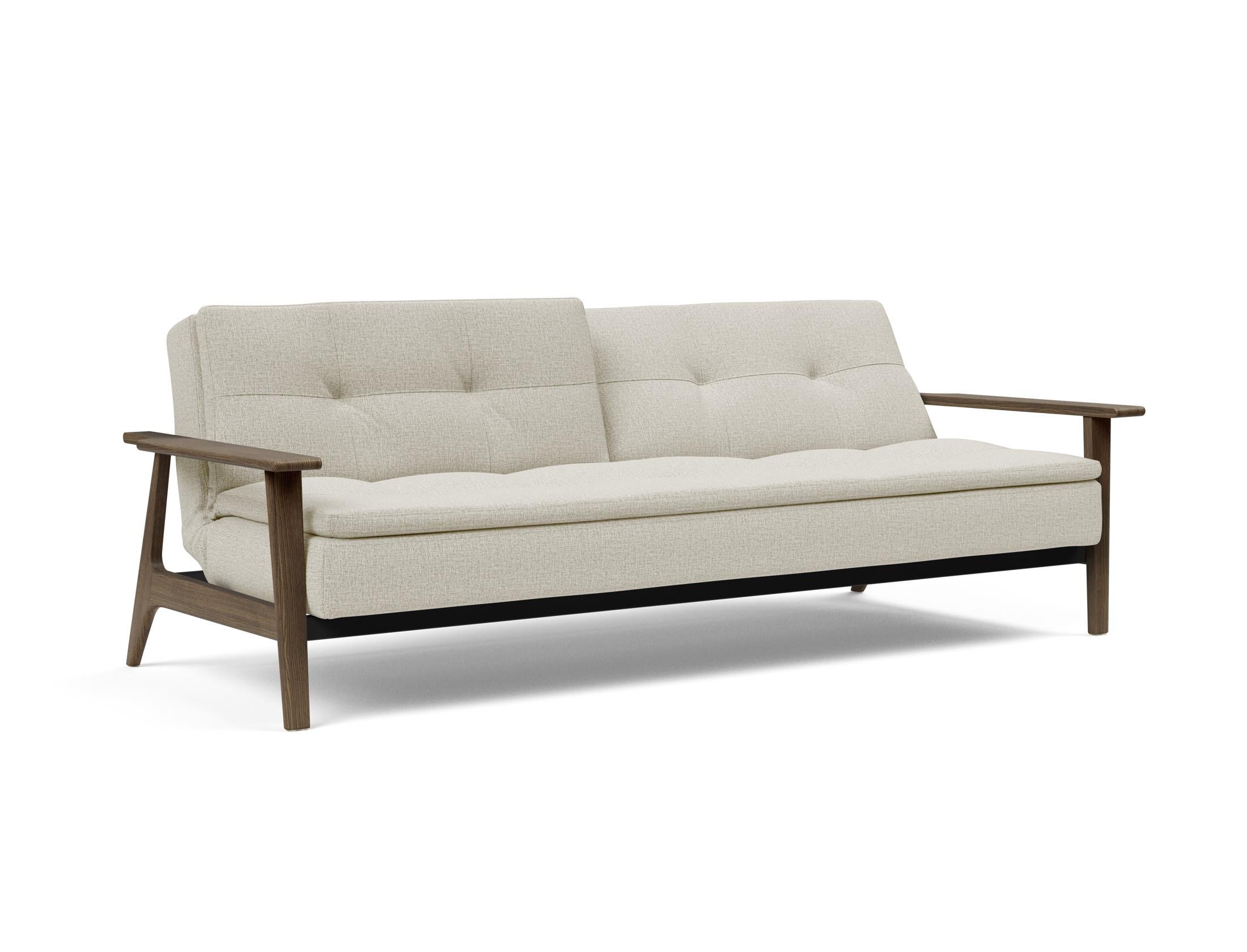 Erleben Sie das Dublexo Frej Schlafsofa 115 in edler Rauch-Eiche: Ein modernes Möbelstück, das Komfort und Stil perfekt vereint.