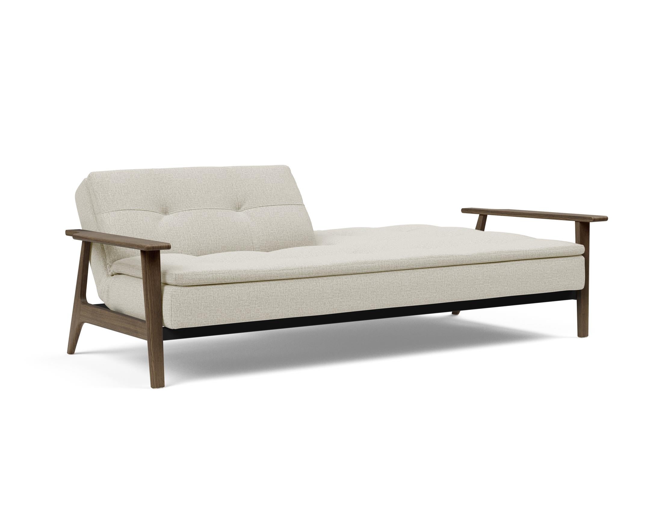 Entdecken Sie das Dublexo Frej Schlafsofa 115 in stilvoller Rauch-Eiche – ideal für entspannte Nächte und elegantes Wohnen.