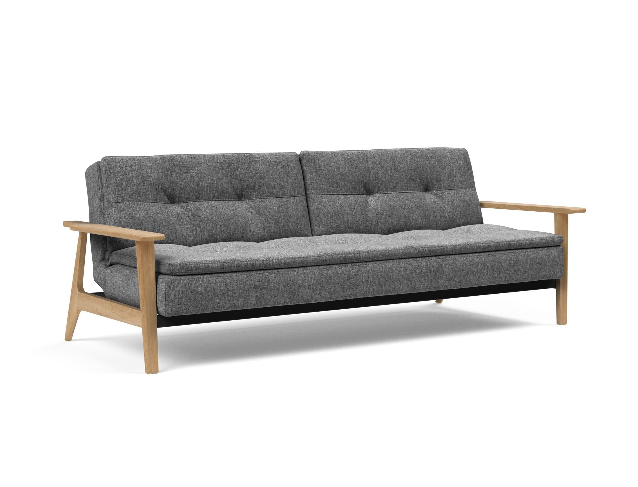 Erleben Sie das stilvolle Dublexo Frej Schlafsofa 115 Eiche von Innovation Living – perfekt für zeitgemäße Räume und gemütliche Schlafmomente.