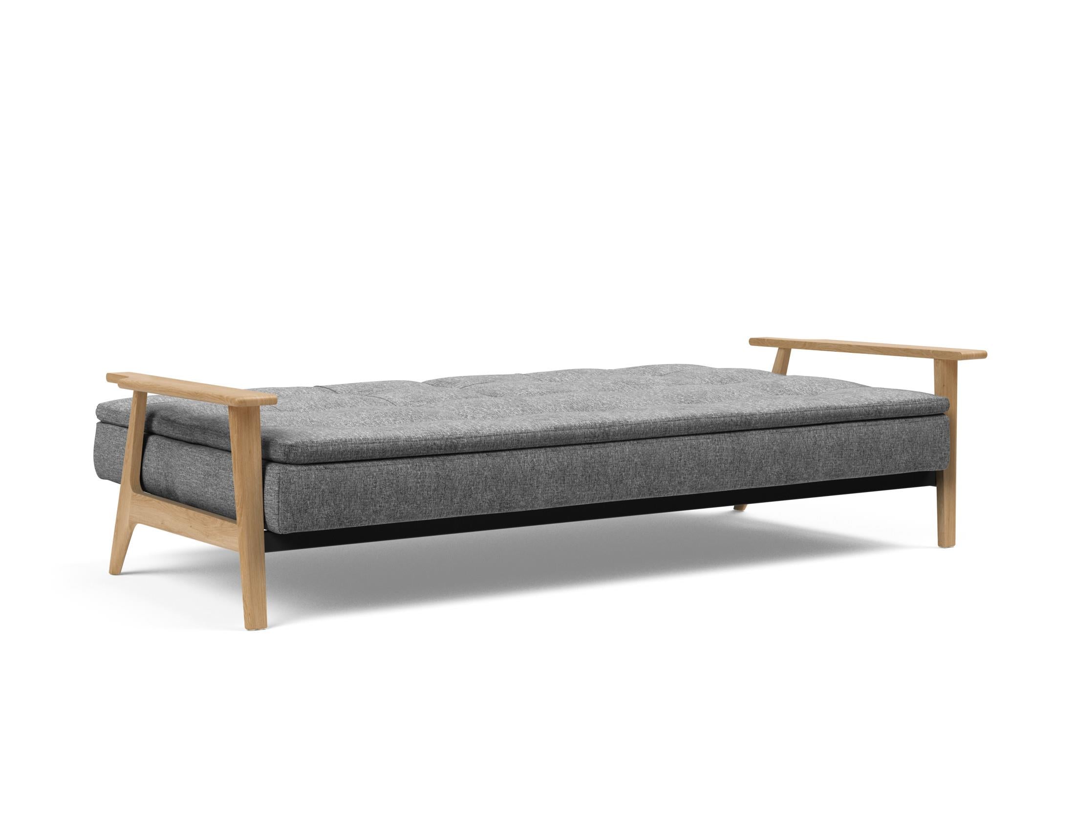 Erleben Sie das stilvolle Dublexo Frej Schlafsofa 115 Eiche von Innovation Living – perfekt für zeitgemäße Räume und gemütliche Schlafmomente.