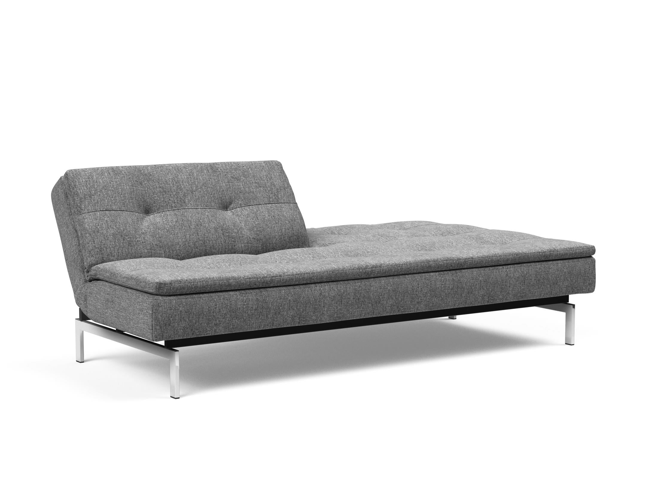 Erleben Sie das Dublexo Chrom Schlafsofa 115 von Innovation Living – ein elegantes, multifunktionales Möbelstück für modernen Komfort und Stil.