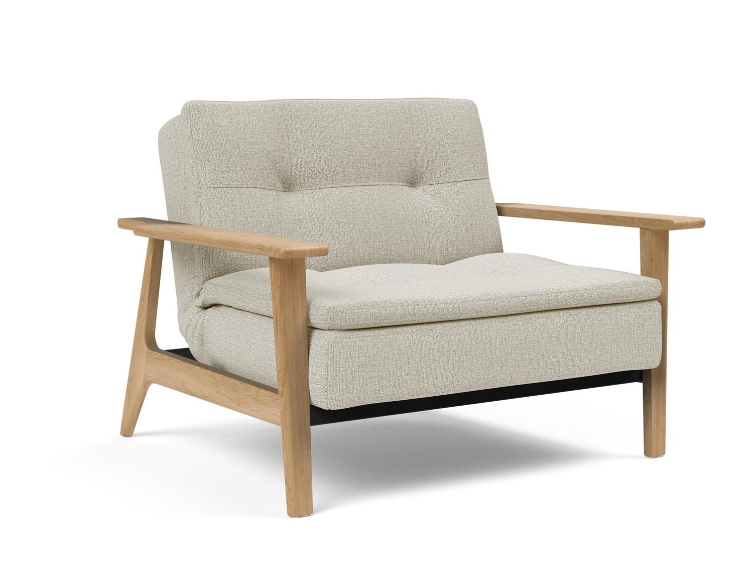 Erleben Sie den Dublexo Frej Sessel Eiche von Innovation Living: Stilvolles skandinavisches Design, langlebiges Eichenholz, perfekt für Ihr Zuhause.
