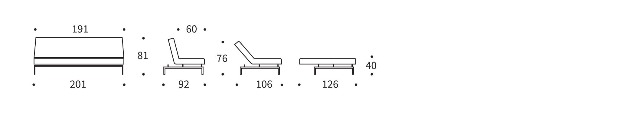 Das Jillis Schlafsofa von Innovation Living vereint modernes Design mit Funktionalität – ideal für kleine Räume und Übernachtungen.