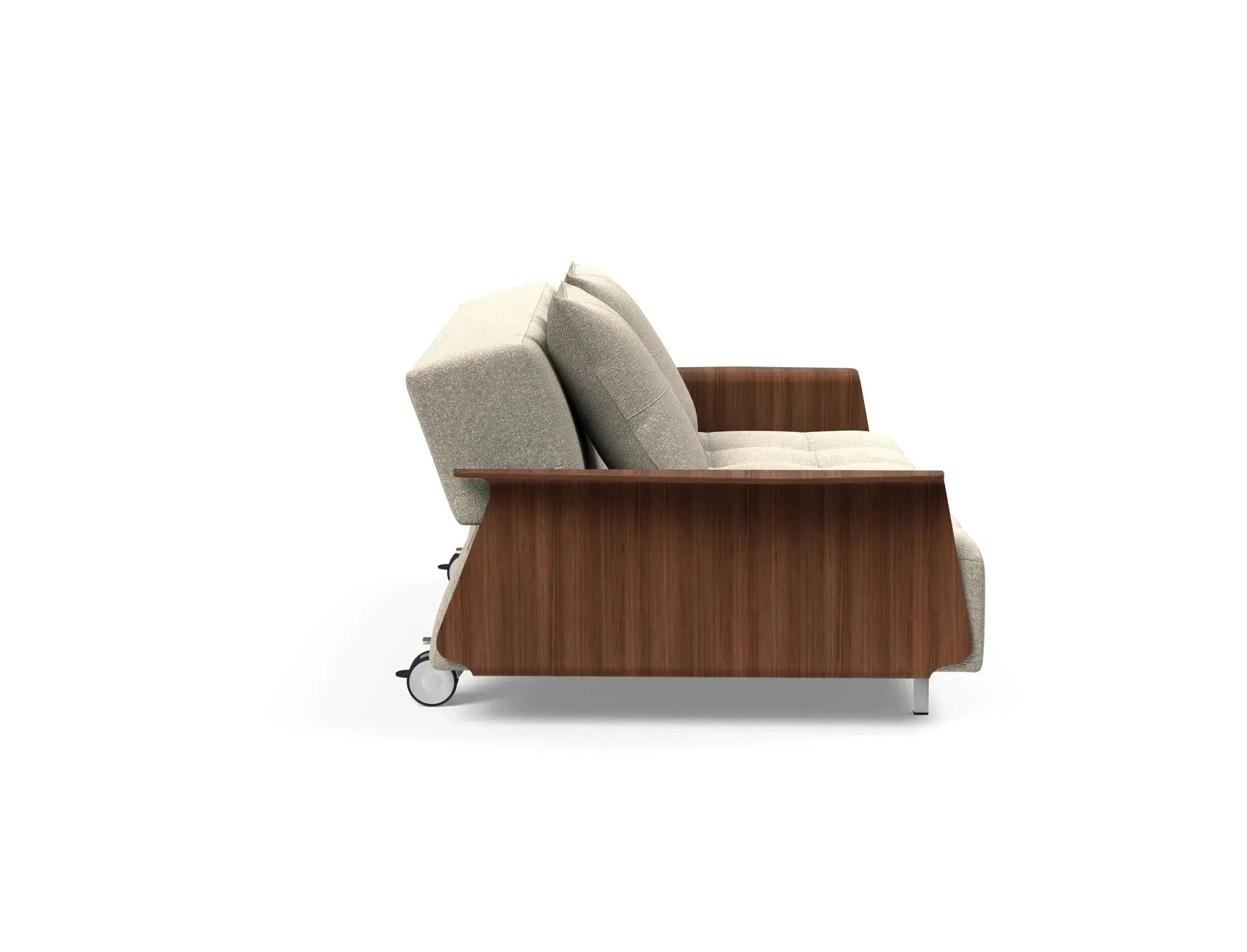 Erleben Sie das Long Horn D.E.L. Schlafsofa mit Armlehnen von Innovation Living – stilvoll, funktional und ideal für entspannte Nächte.