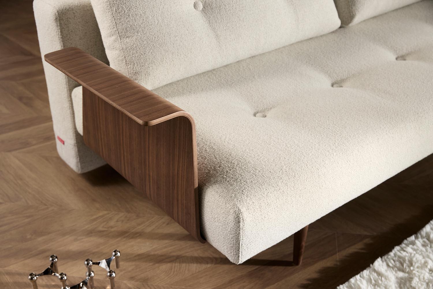 Recast divano letto 140 stilo scuro con braccioli