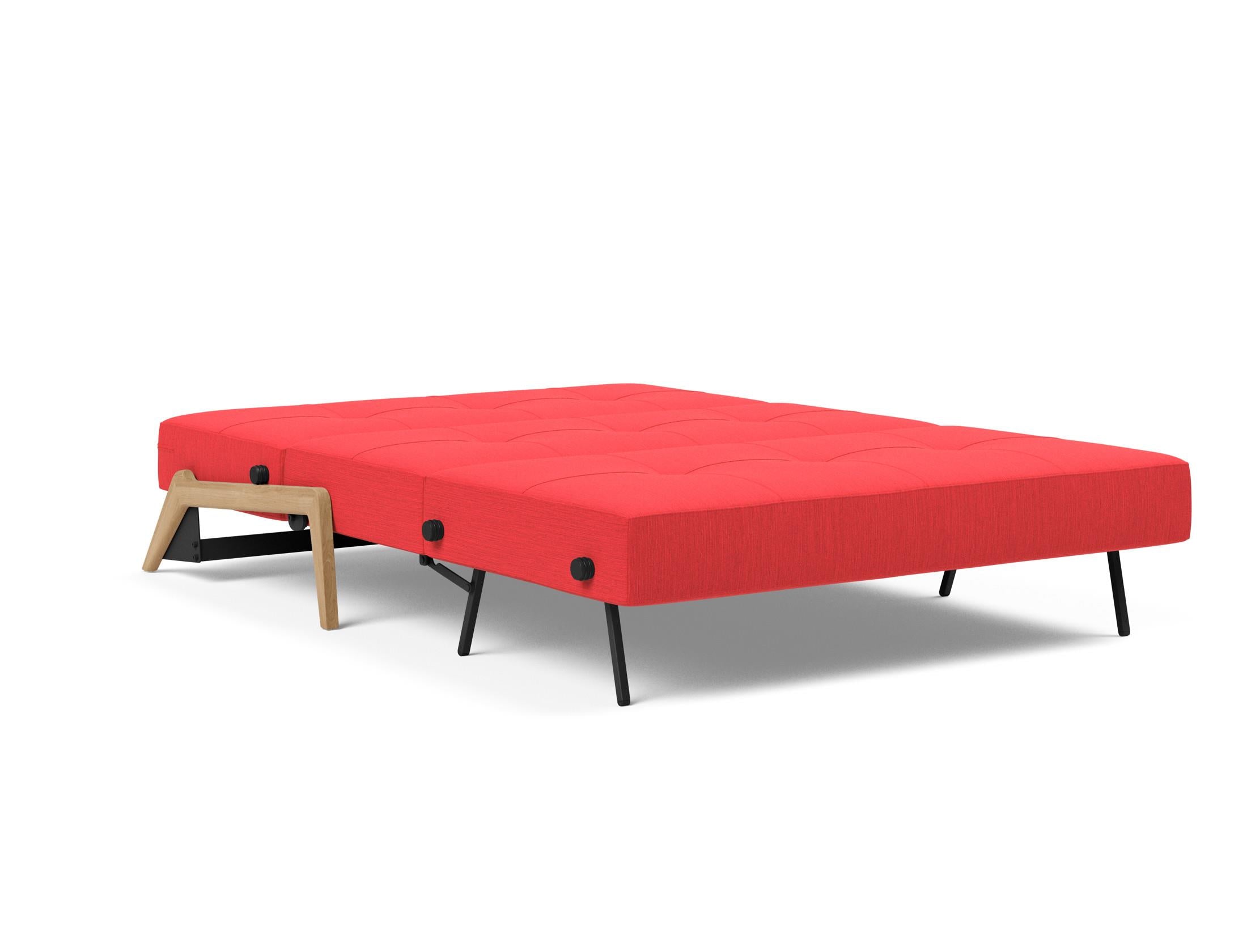 Cubed Klappsofa 140: Stilvolles und praktisches Sofa, ideal für kompakte Wohnräume. Bietet Komfort und verwandelt sich schnell in ein Gästebett.