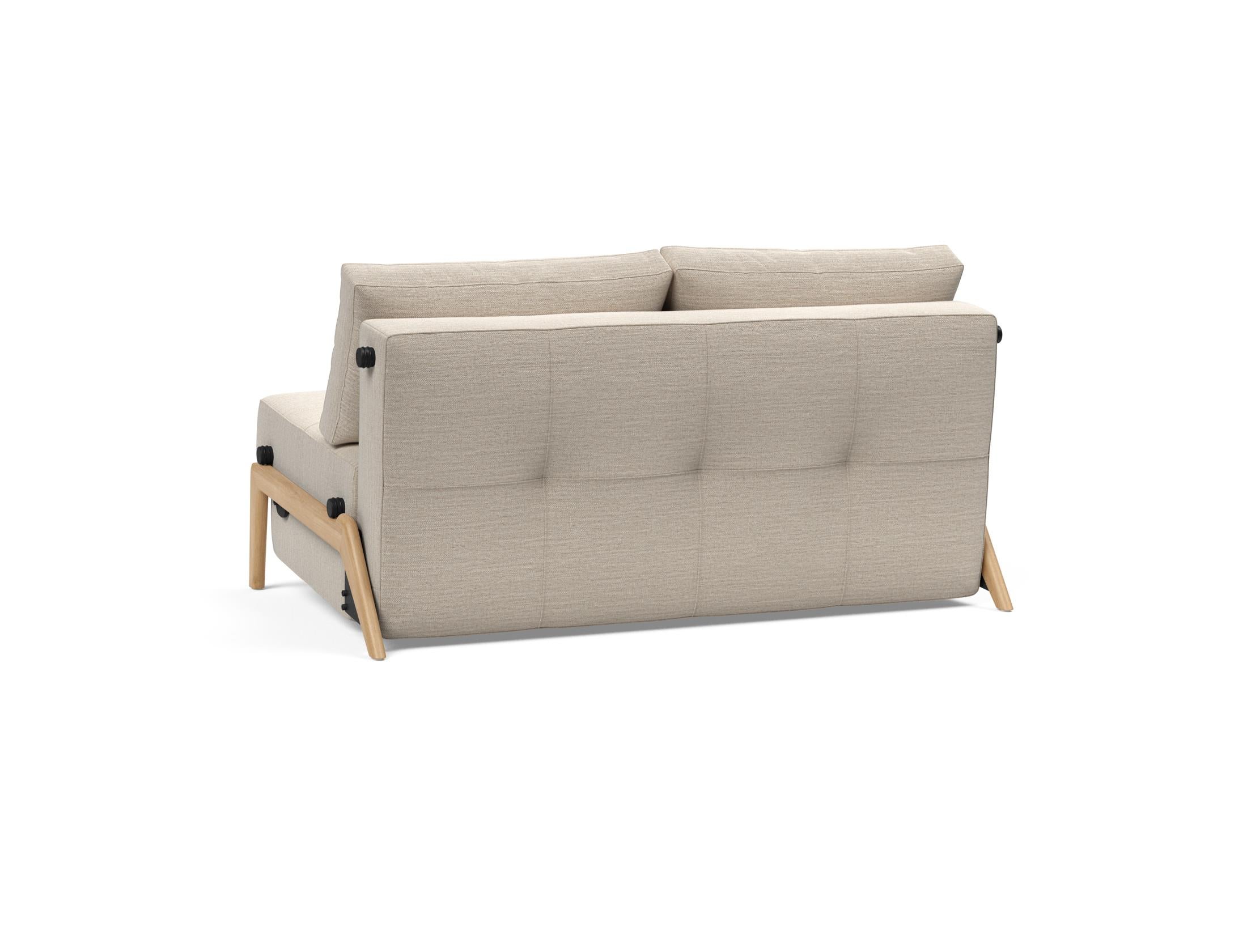 Cubed Klappsofa 140: Stilvolles Sofa mit innovativem Klappmechanismus, das schnell zum gemütlichen Bett wird und praktischen Stauraum für Ihr Zuhause bietet.