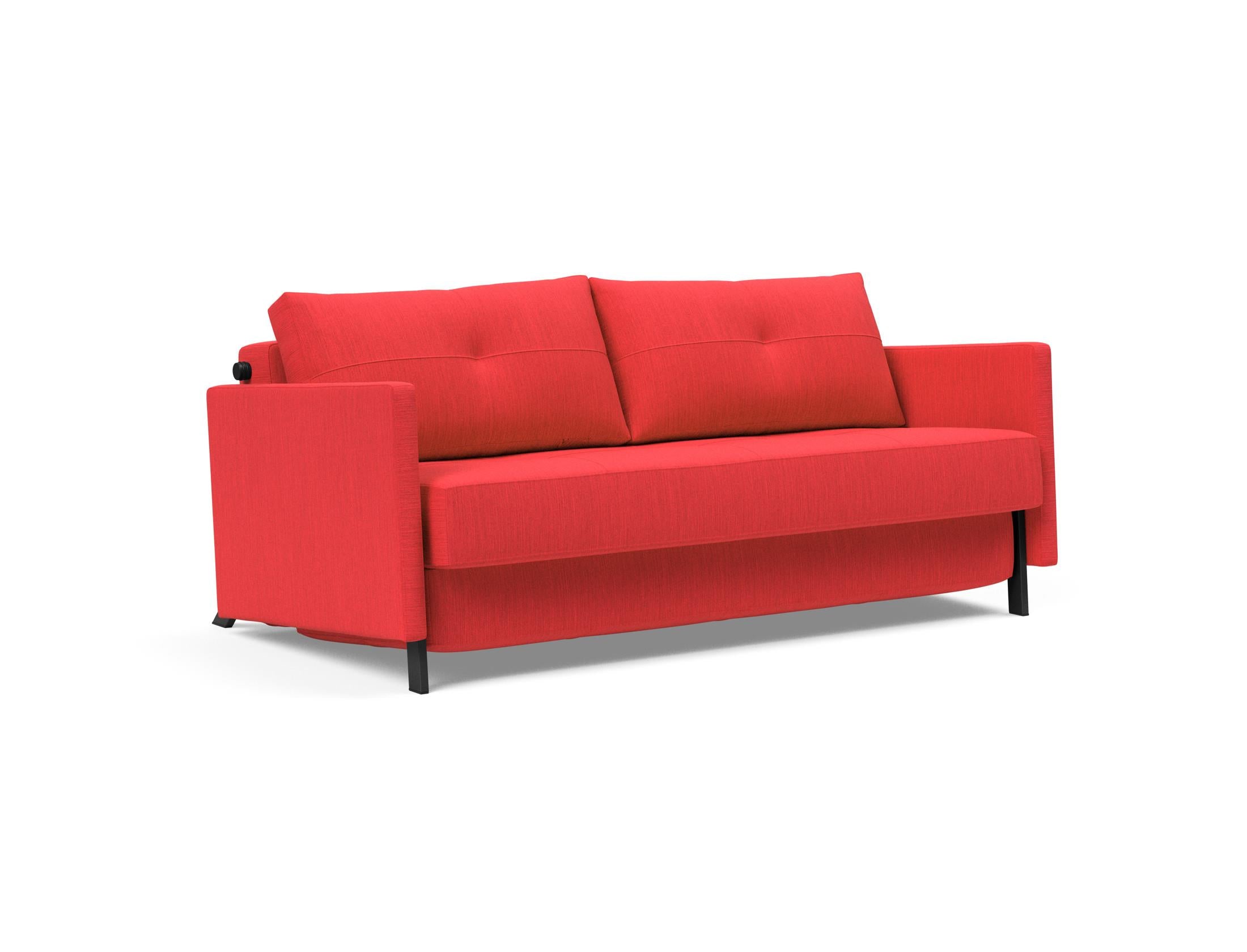 Cubed Klappsofa 160 mit Armlehnen in 511 Elegance Red präsentiert im Onlineshop von KAQTU Design AG. Bettsofa ist von Innovation Living
