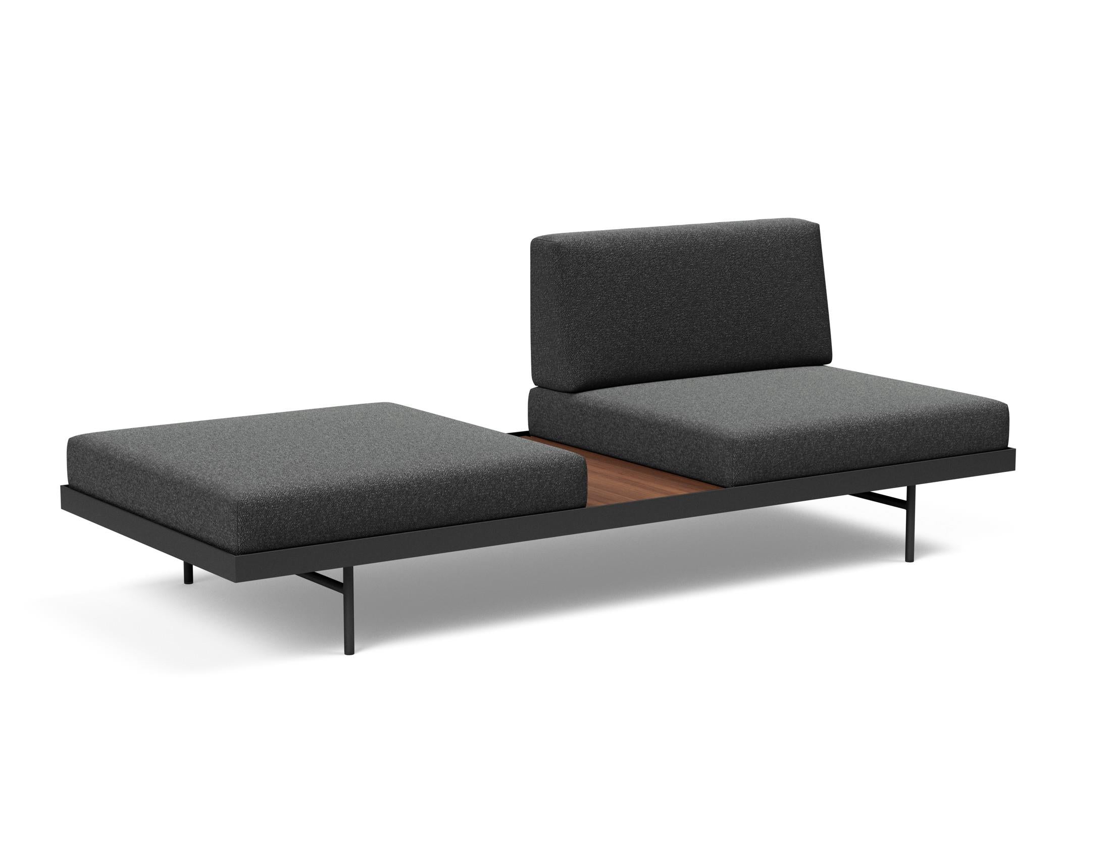 Puri Klappsofa von Innovation Living: Stilvolles Sofa mit integriertem Tisch, perfekt für kleine Räume und flexible Wohnkonzepte.