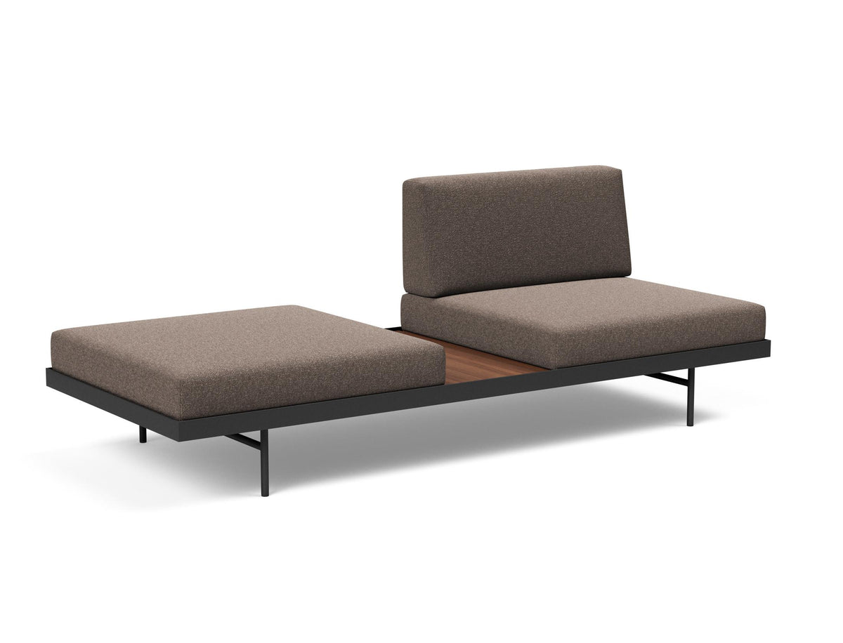Puri Klappsofa mit Tisch in 530 Bouclé Taupe präsentiert im Onlineshop von KAQTU Design AG. Bettsofa ist von Innovation Living