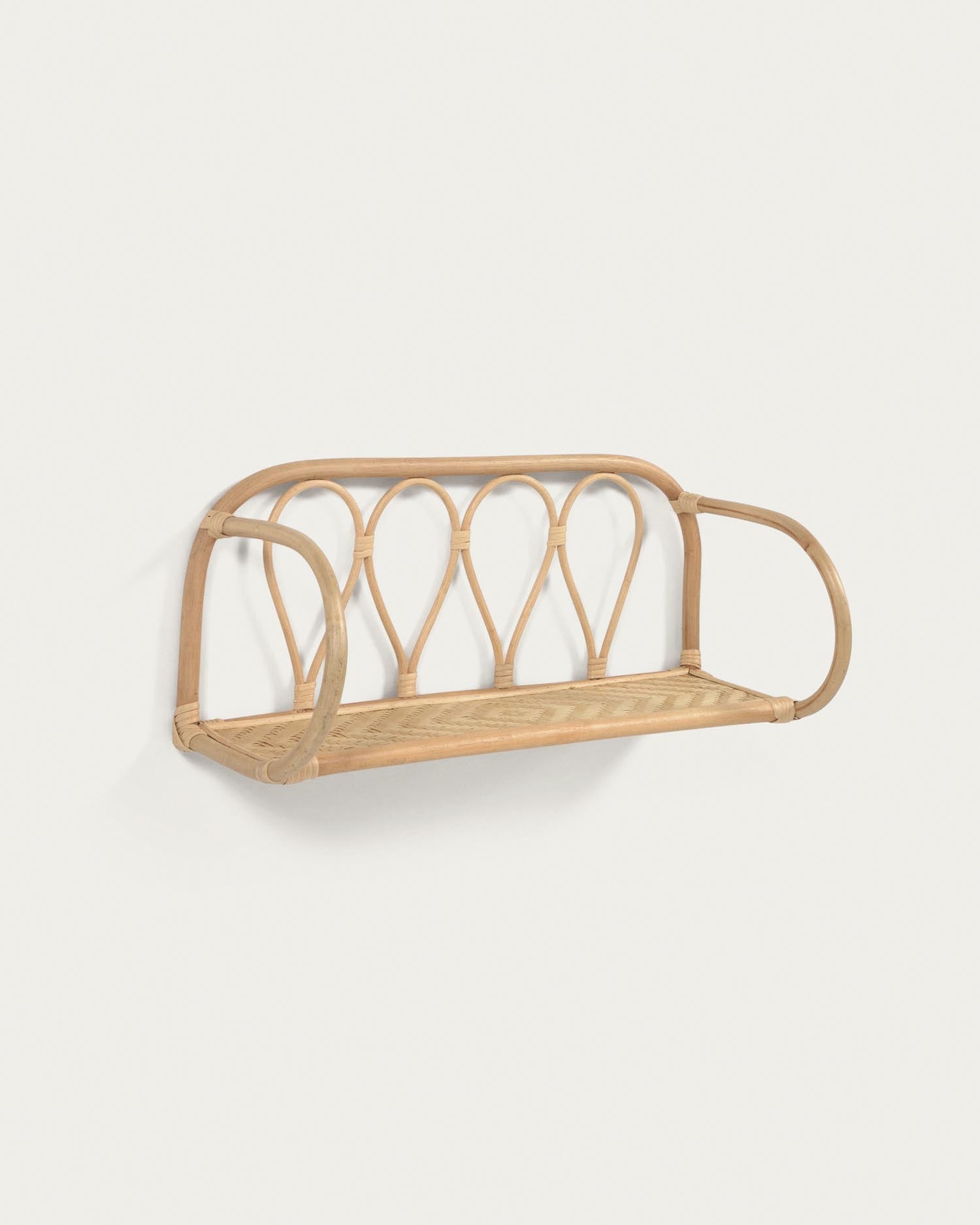 Nyarai wall shelf made of rattan with natural finish 58 x 25 cm