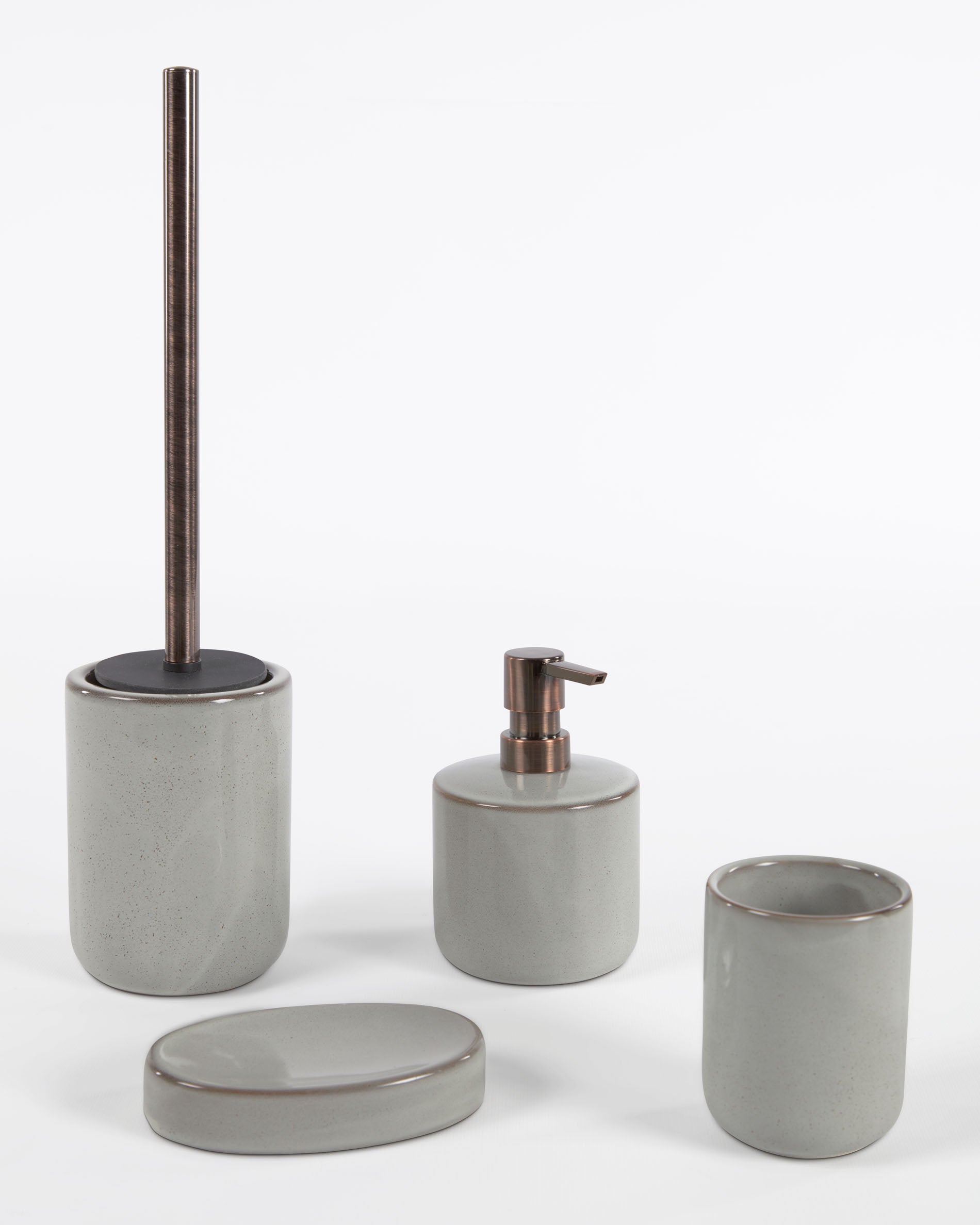 Chavela Seifenschale aus Keramik grau in Grau präsentiert im Onlineshop von KAQTU Design AG. Badzubehör ist von Kave Home