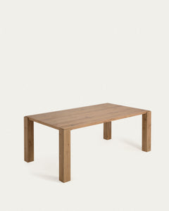 Tavolo Deyanira con impiallacciatura di rovere e gambe in rovere massello 200 x 100 cm