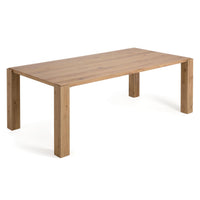 Tavolo Deyanira con impiallacciatura di rovere e gambe in rovere massello 220 x 110 cm