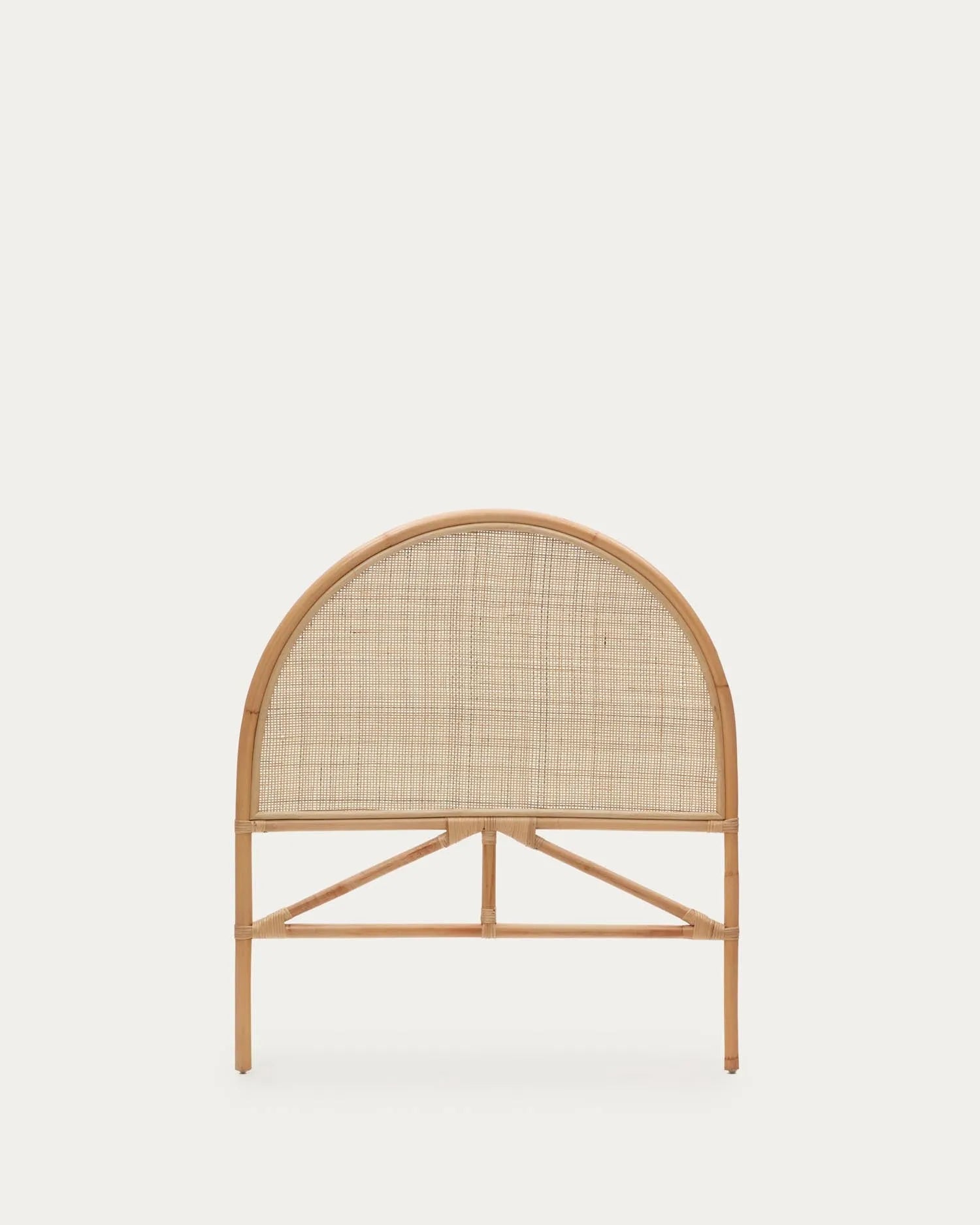 Rundes Quiterie Bettkopfteil aus Rattan, 90 cm, natürliches Finish. Stilvoll, nachhaltig, harmonisch für Ihr Schlafzimmer.