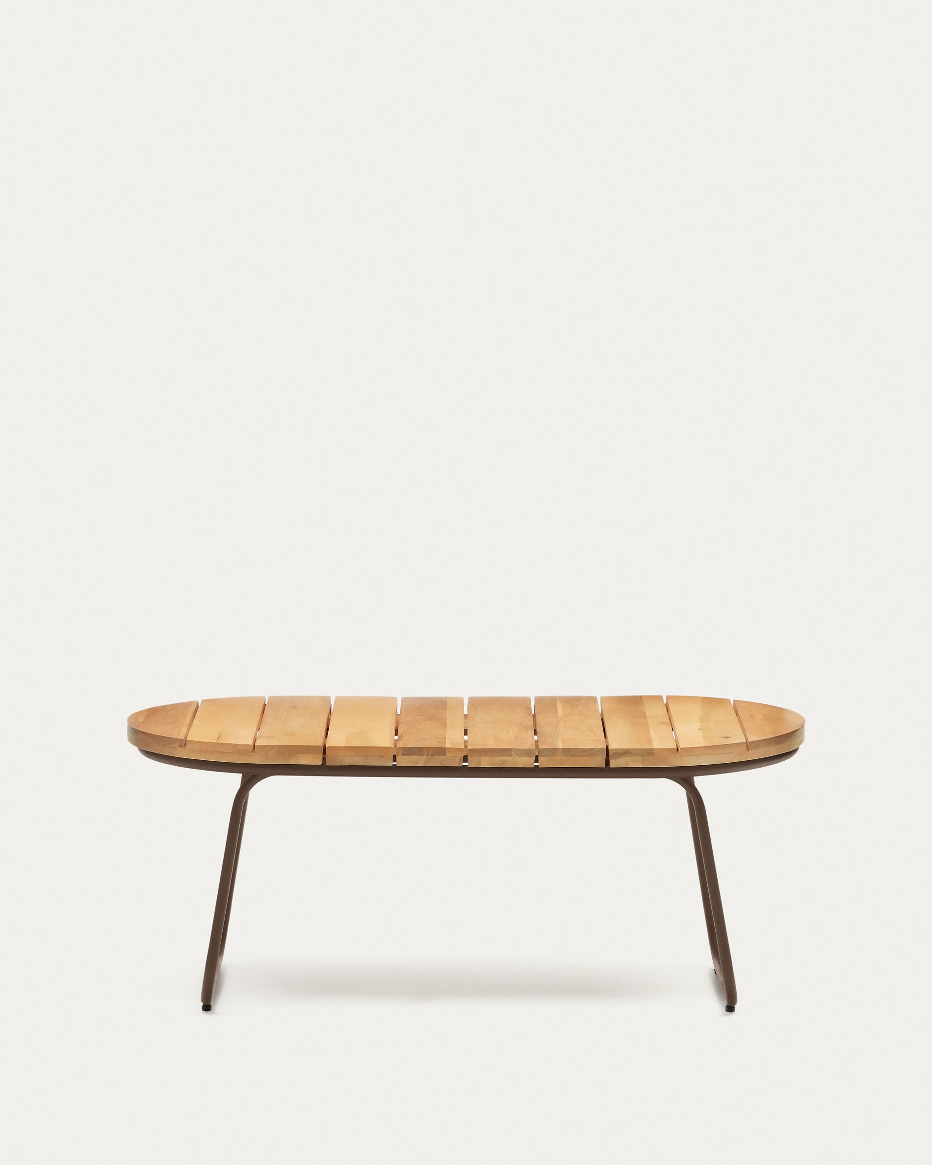 Salguer outdoor coffee table, solid acacia wood, brown rope, Ø 100 x 50 cm, FSC 100%