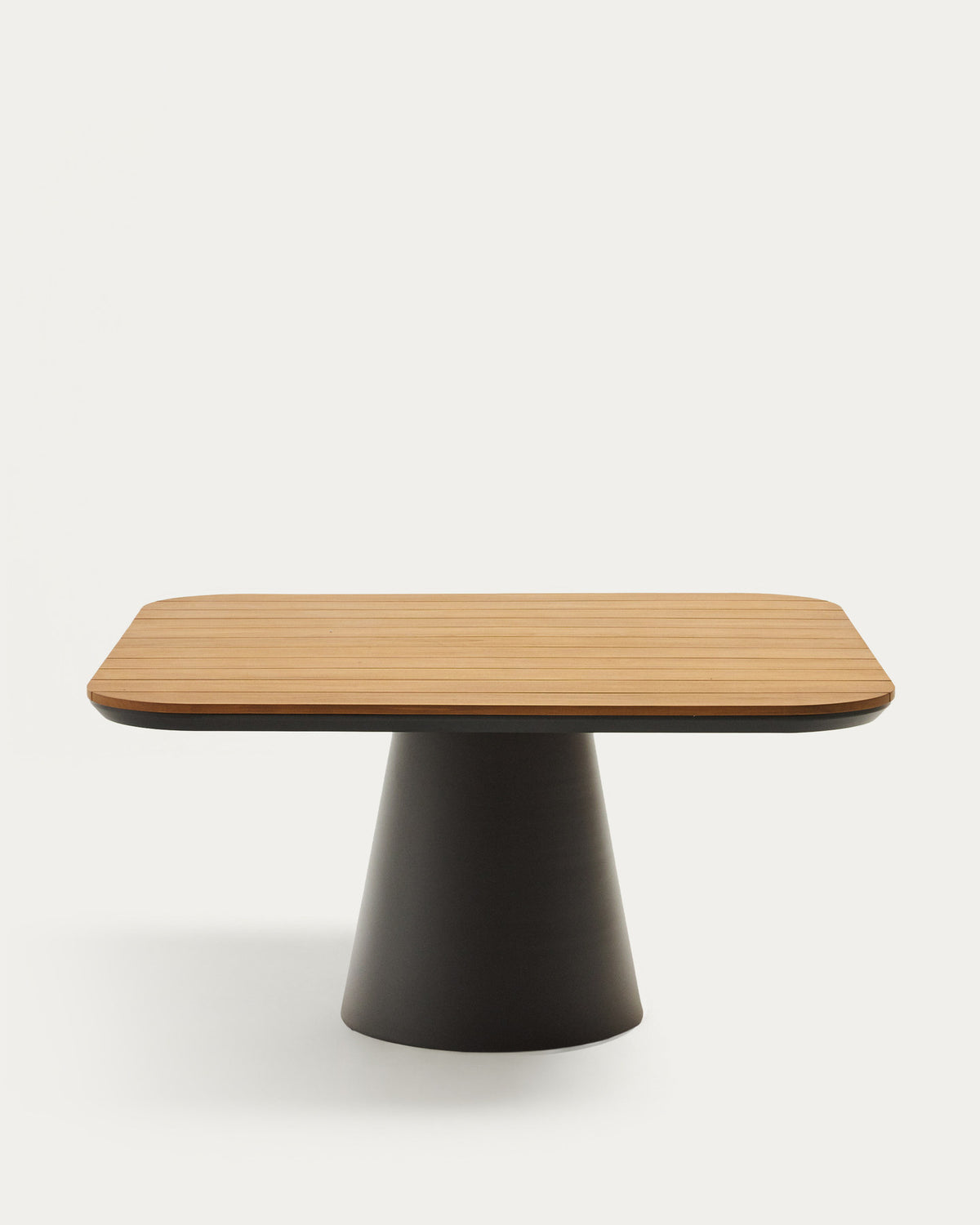 Tudons Outdoor-Tisch aus Aluminium mit grauem Finish und Teakholz FSC 100% 148 x 148 cm in Graphit, Natur präsentiert im Onlineshop von KAQTU Design AG. Gartentisch ist von Kave Home