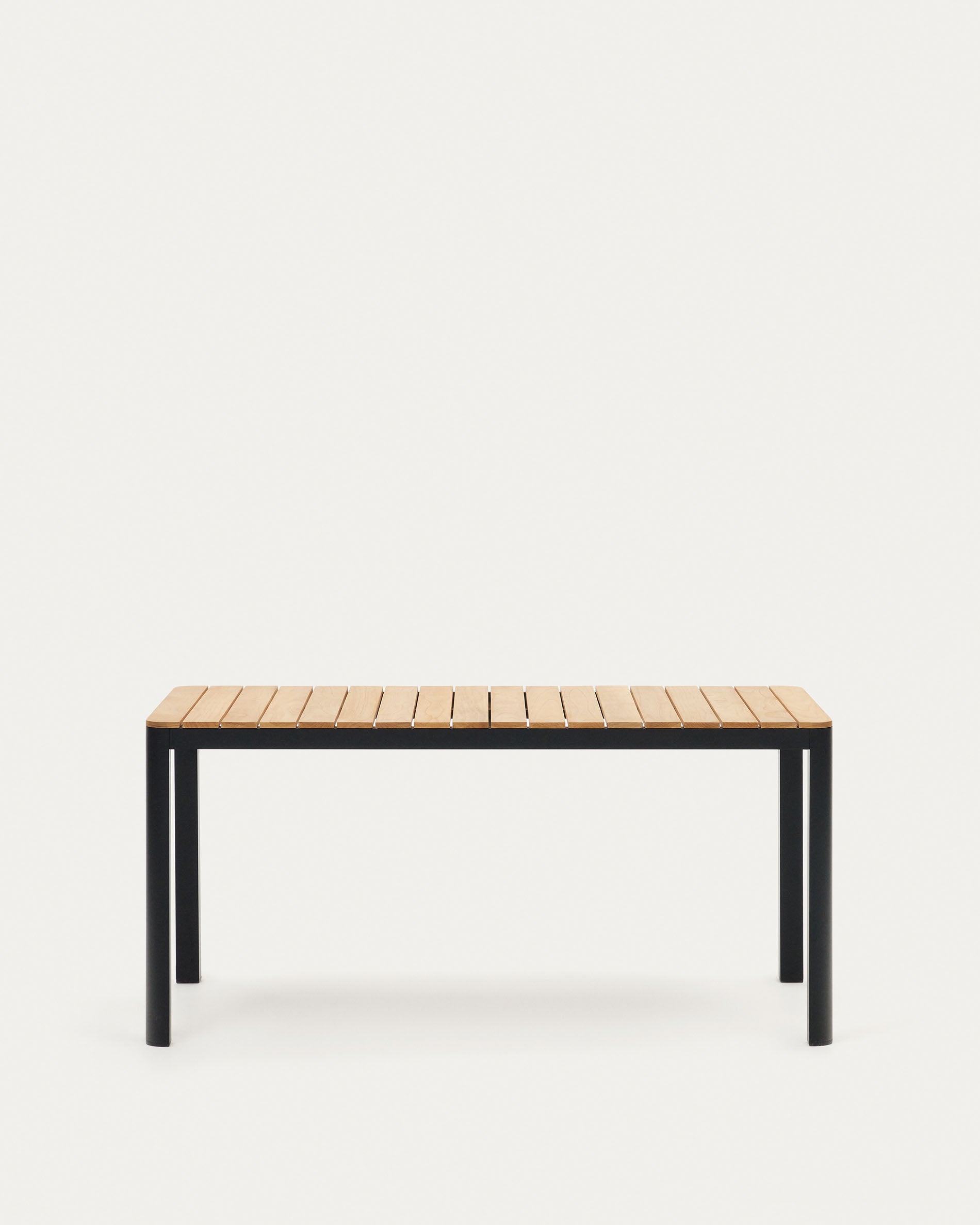 Tavolo Bona 100% per esterni in teak massiccio e alluminio nero 160 x 90 cm