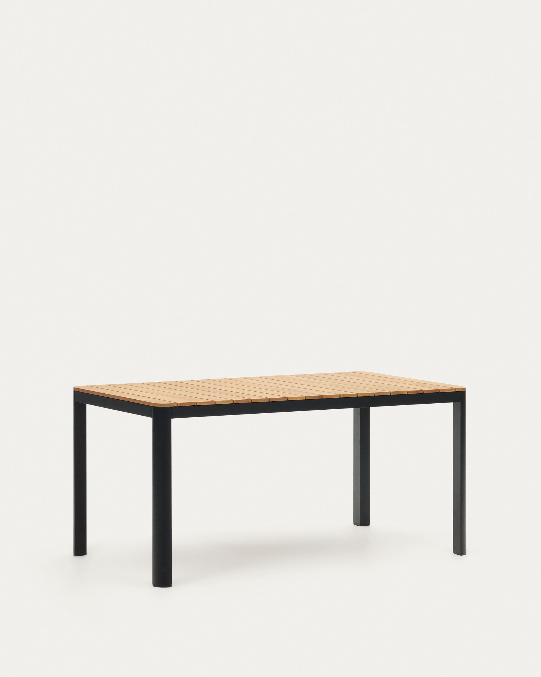Tavolo Bona 100% per esterni in teak massiccio e alluminio nero 160 x 90 cm