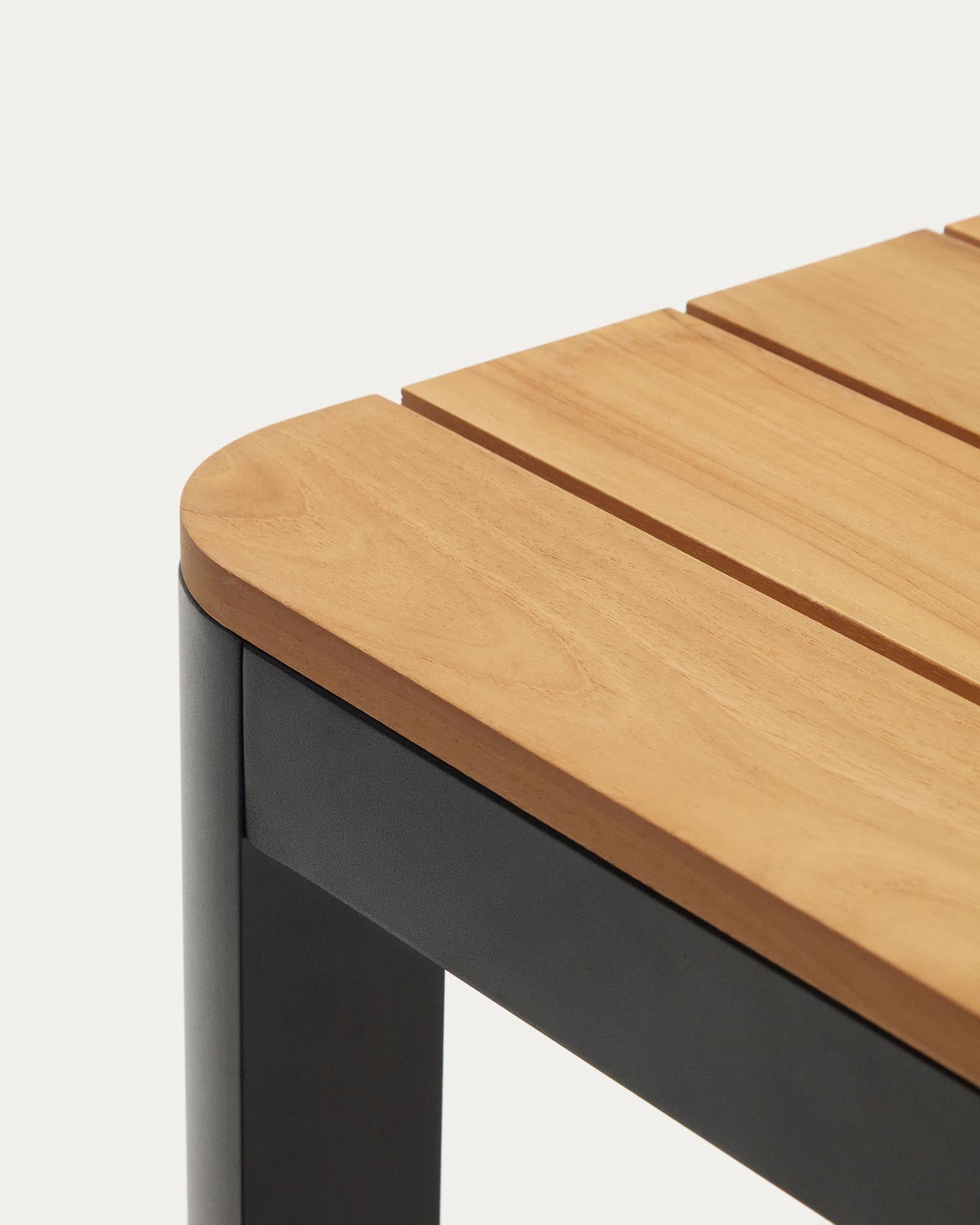 Tavolo Bona 100% per esterni in teak massiccio e alluminio nero 160 x 90 cm