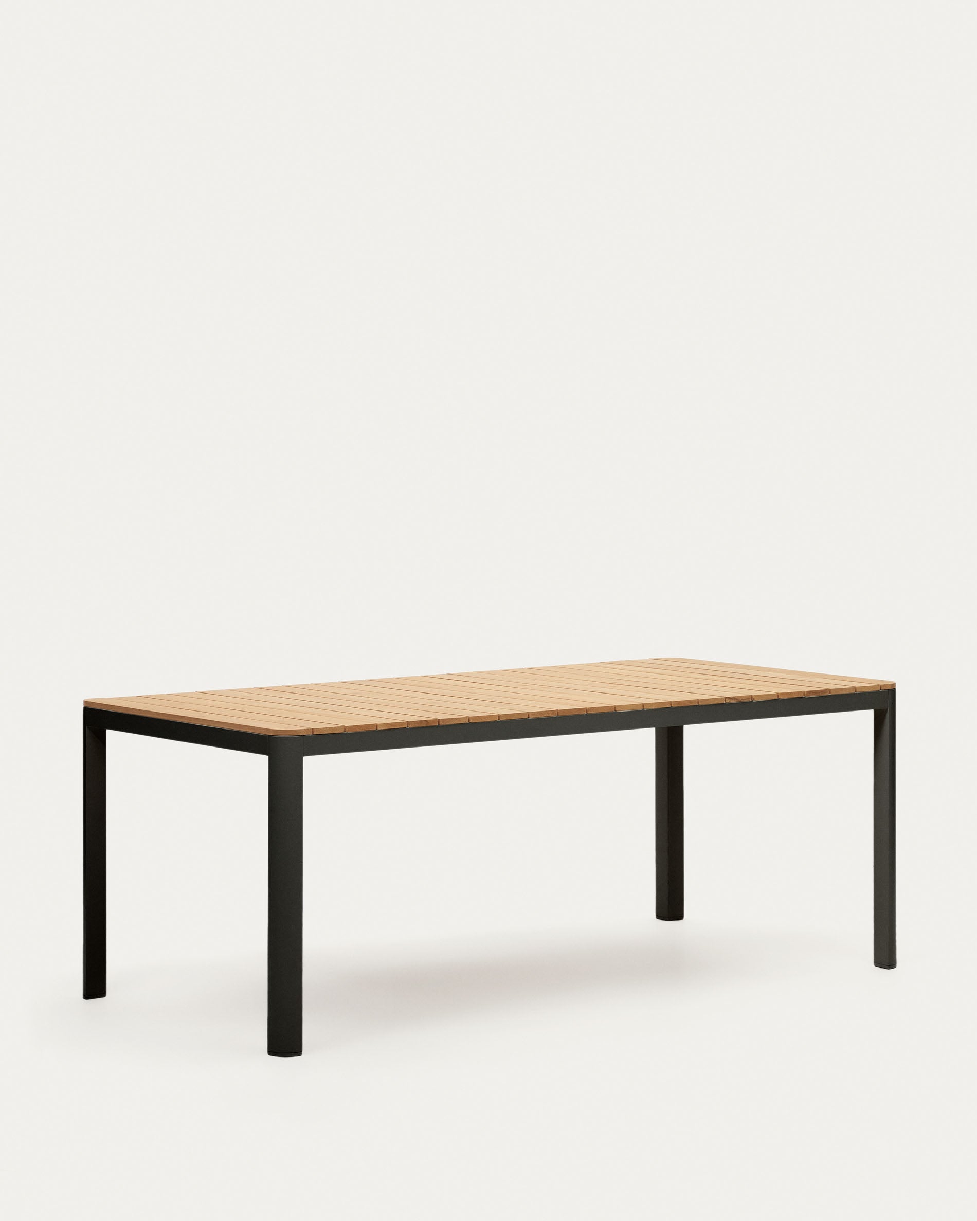 Bona Tisch 100% outdoor massives Teakholz und Aluminium in Schwarz 200 x 100 cm