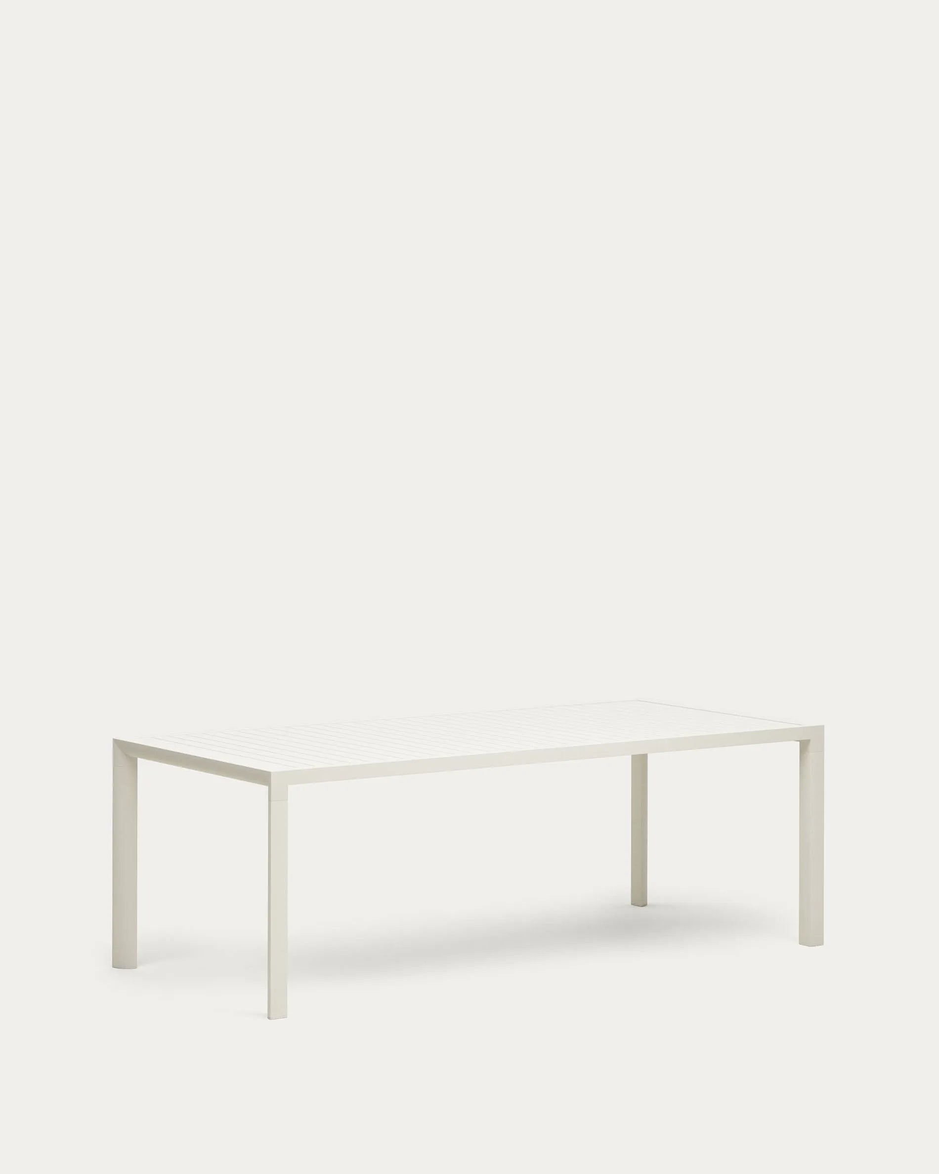 Eleganter, robuster Aluminium-Gartentisch in Weiß, 220x100 cm, ideal für stilvolle Outdoor-Momente.