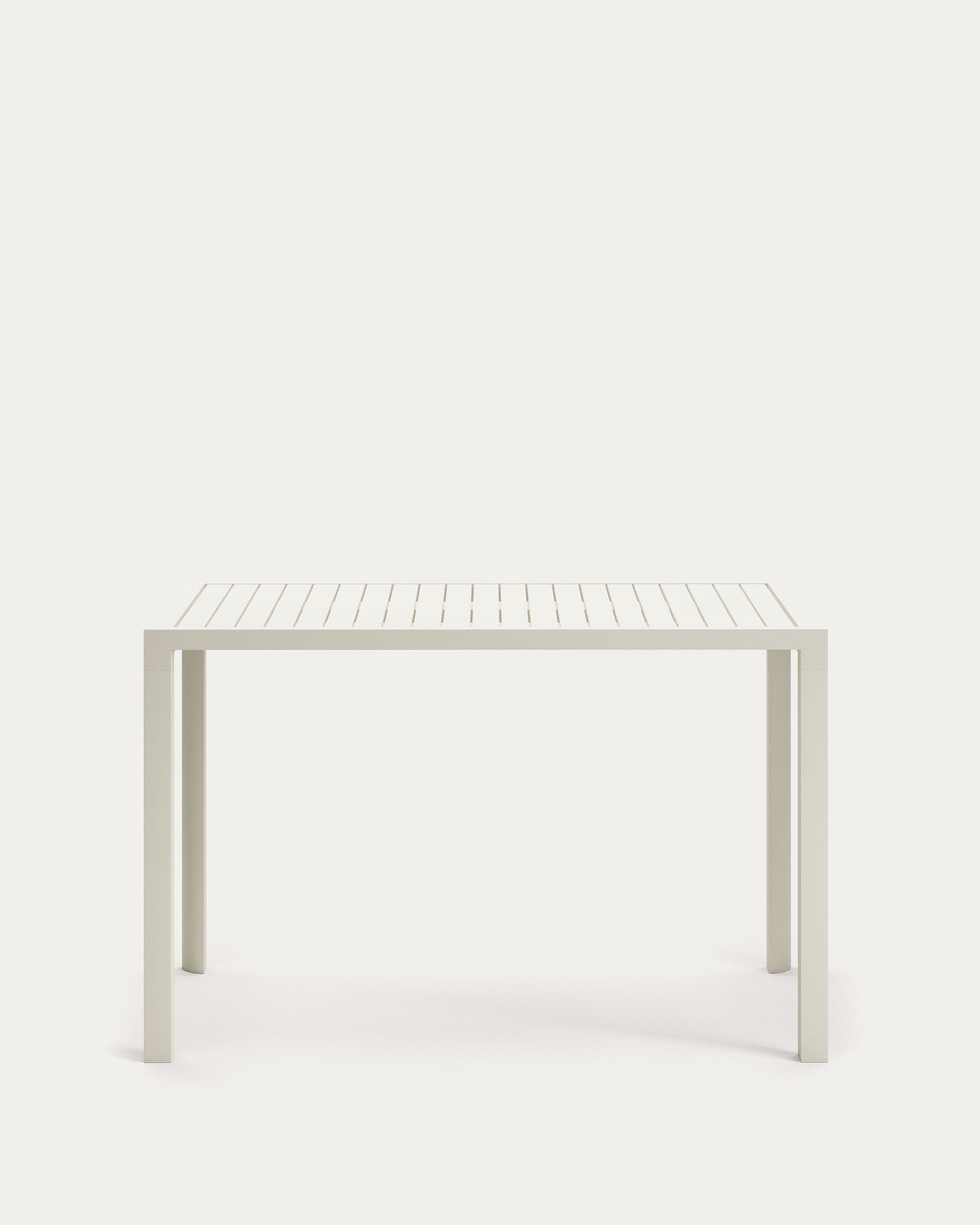Eleganter Gartenstehtisch aus Aluminium, 150x77 cm, weißes Finish, wetterfest, ideal für stilvolle Outdoor-Events.
