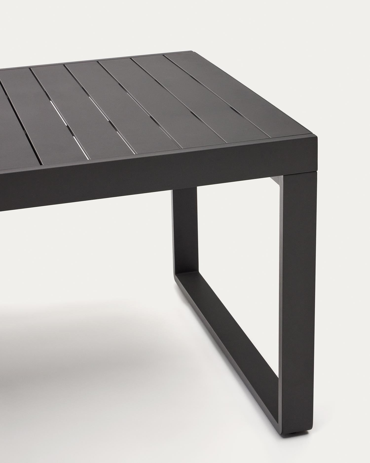 Moderner ausziehbarer Gartentisch aus Aluminium, dunkelgrau, 220-340 cm, perfekt für stilvolle Außenbereiche und große Runden.