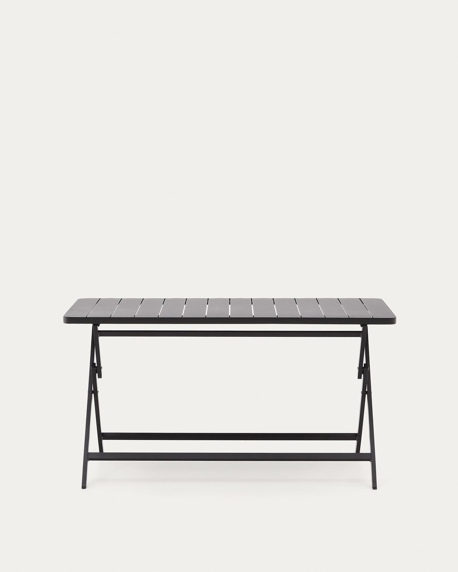 Moderner, faltbarer Gartentisch Torreta aus Aluminium, dunkelgrau, 140x70 cm, ideal für stilvolle und praktische Außenbereiche.