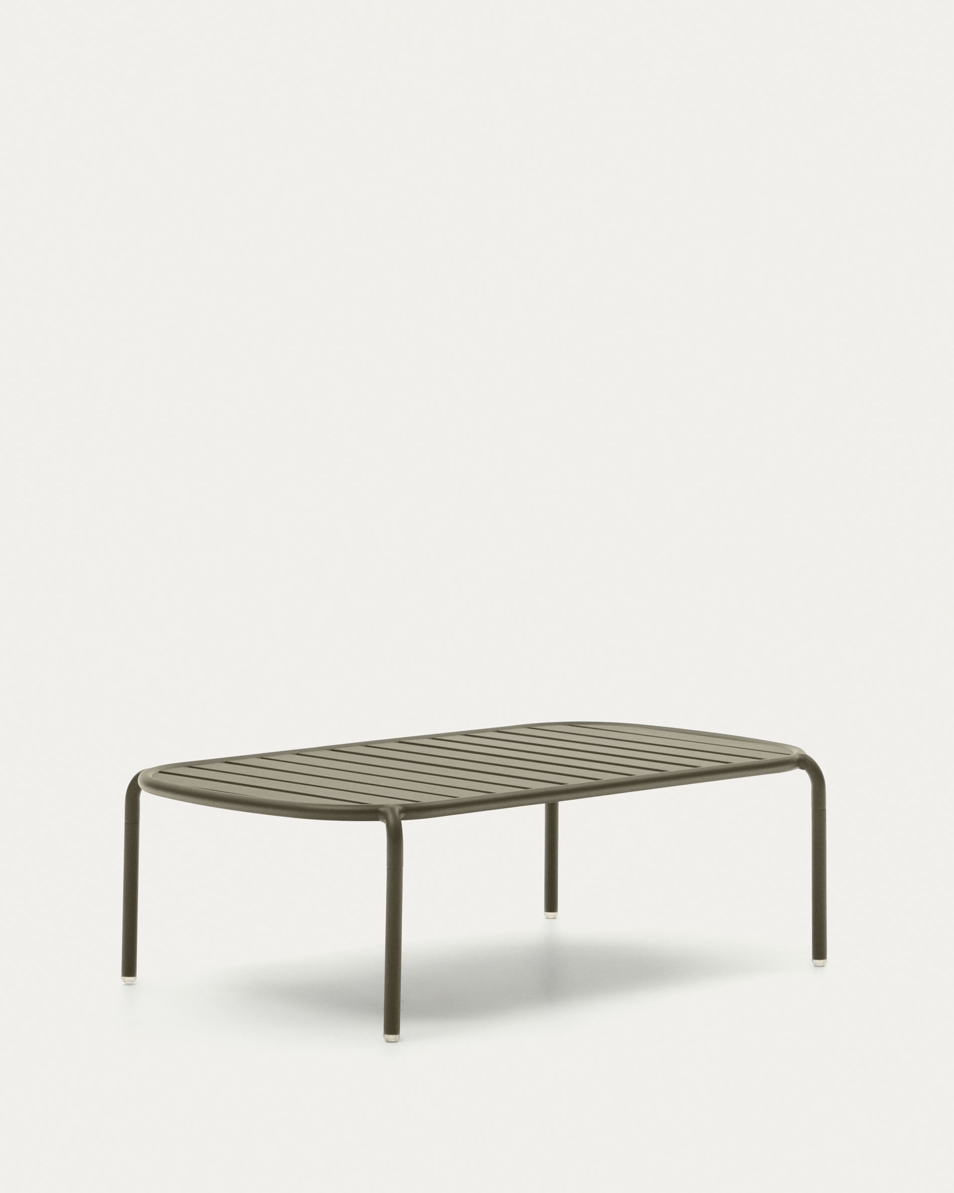 Joncols outdoor coffee table made of aluminum with green finish Ø 110 x 62 cm
