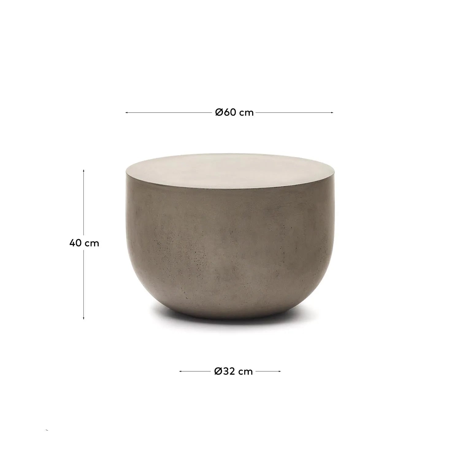 Garbet Zement-Couchtisch Ø 60 cm: Robustes Design von Kave Home.