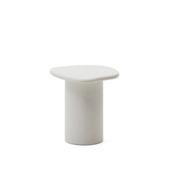 Table d'appoint Macarella en ciment blanc 48 x 47 cm
