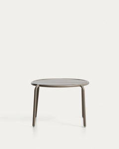 Table d'appoint d'extérieur Joncols en aluminium peinture taupe, Ø 60 cm